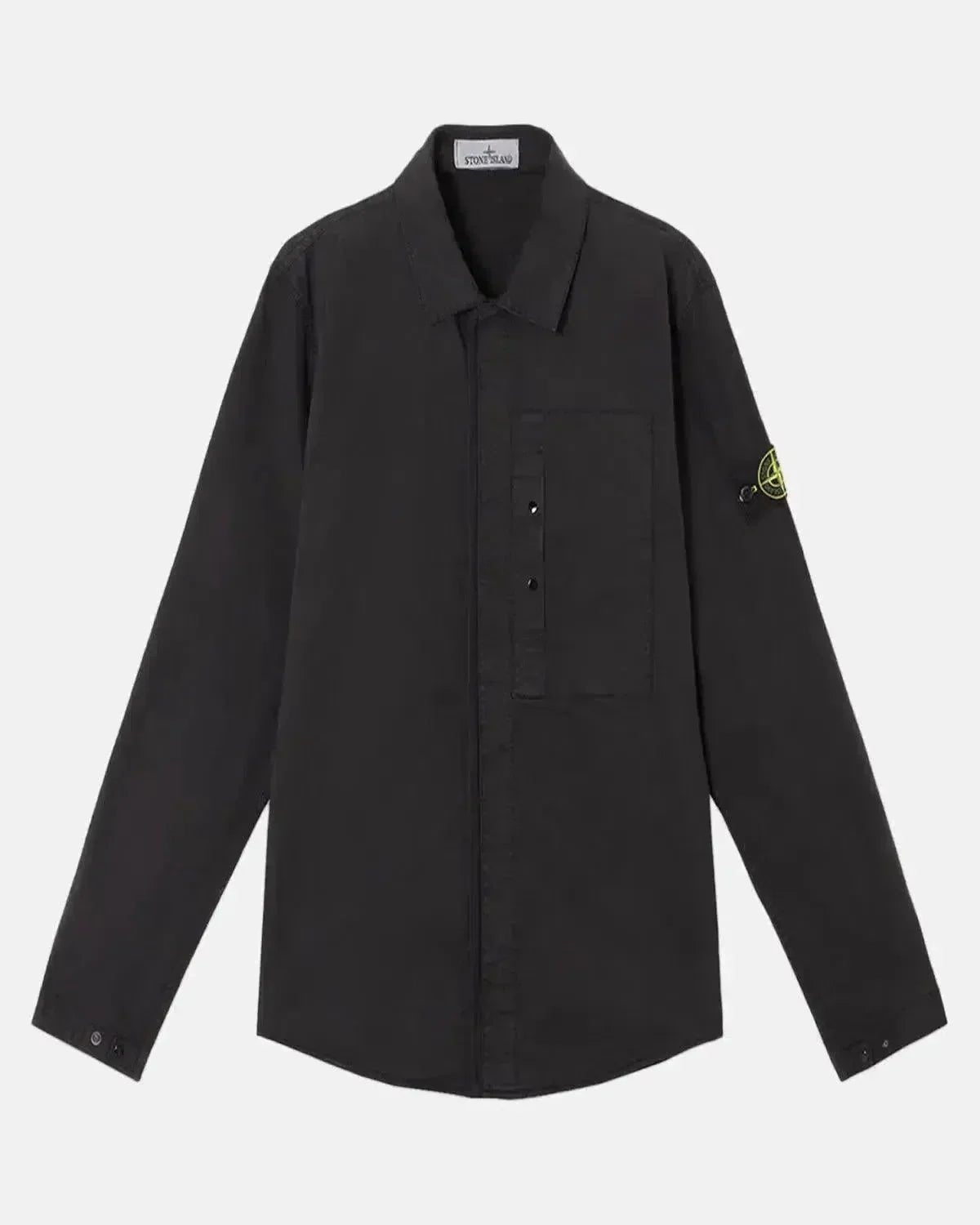 STONE ISLAND 1200033 SUPIMA COTTON TWILL STRETCH - TC OVERSHIRT BLACK | Studio DOS