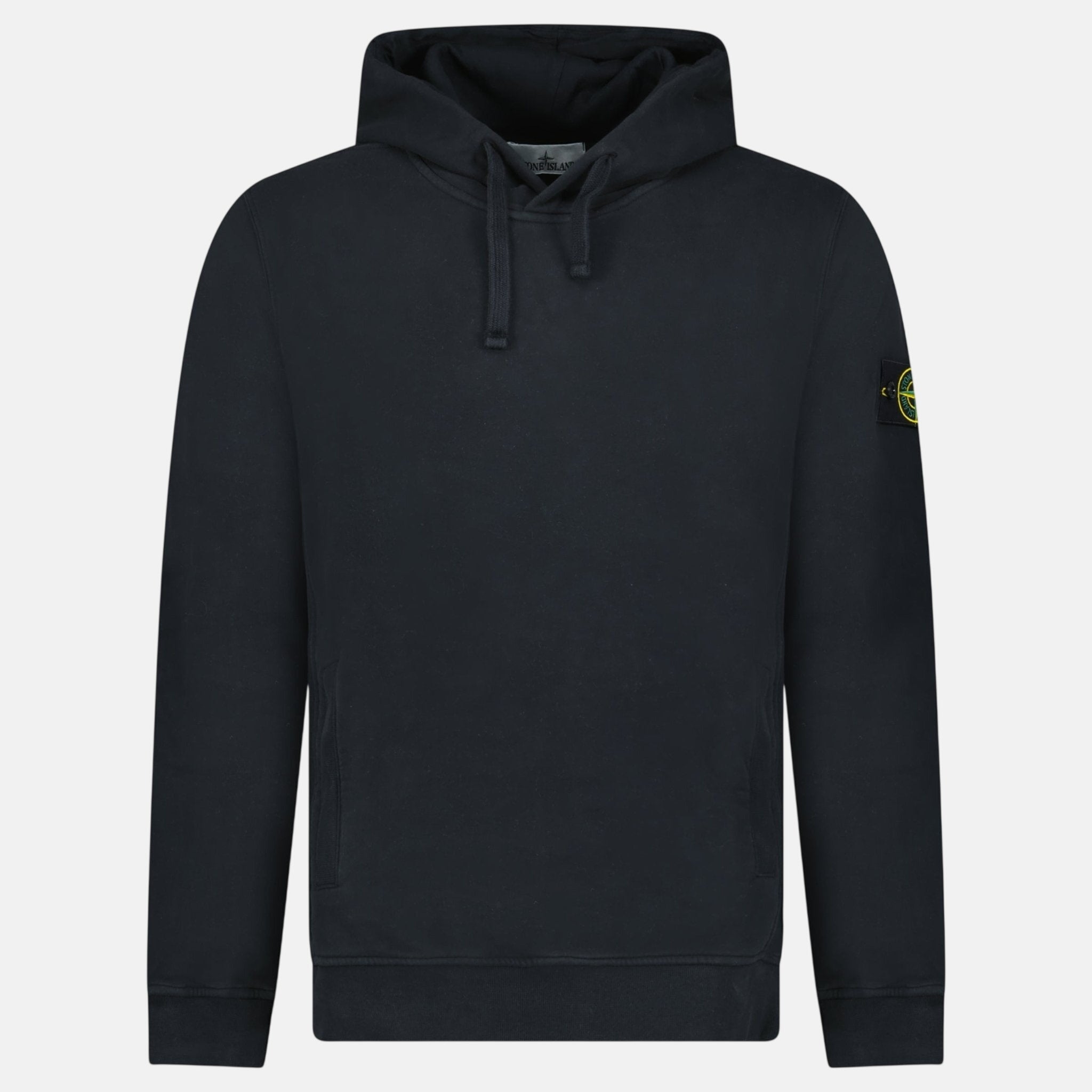 Stone Island Brushed Organic Cotton Hoodie Black | Studio DOS
