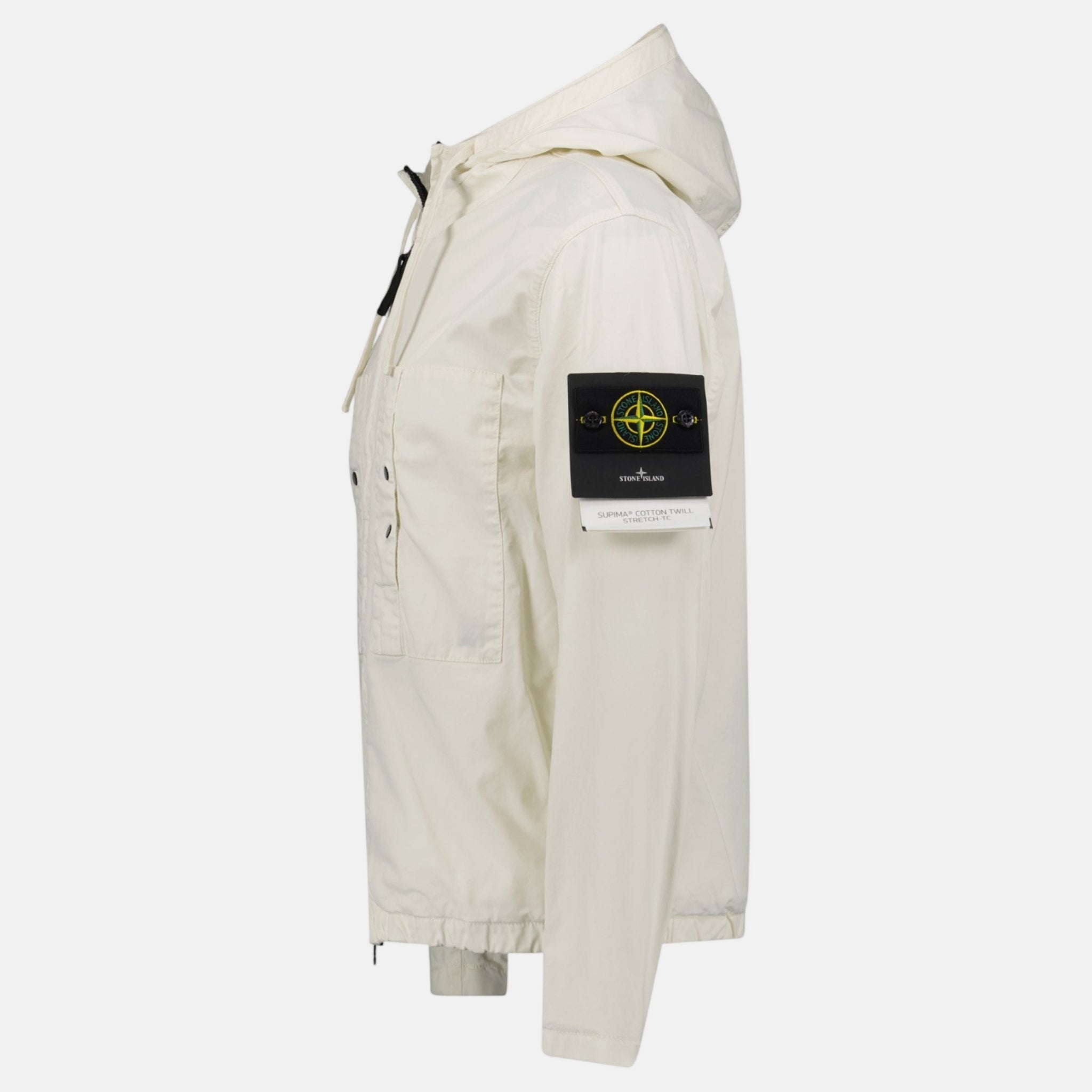 Stone Island Chest Pocket Hooded Jacket Ivory | Studio DOS