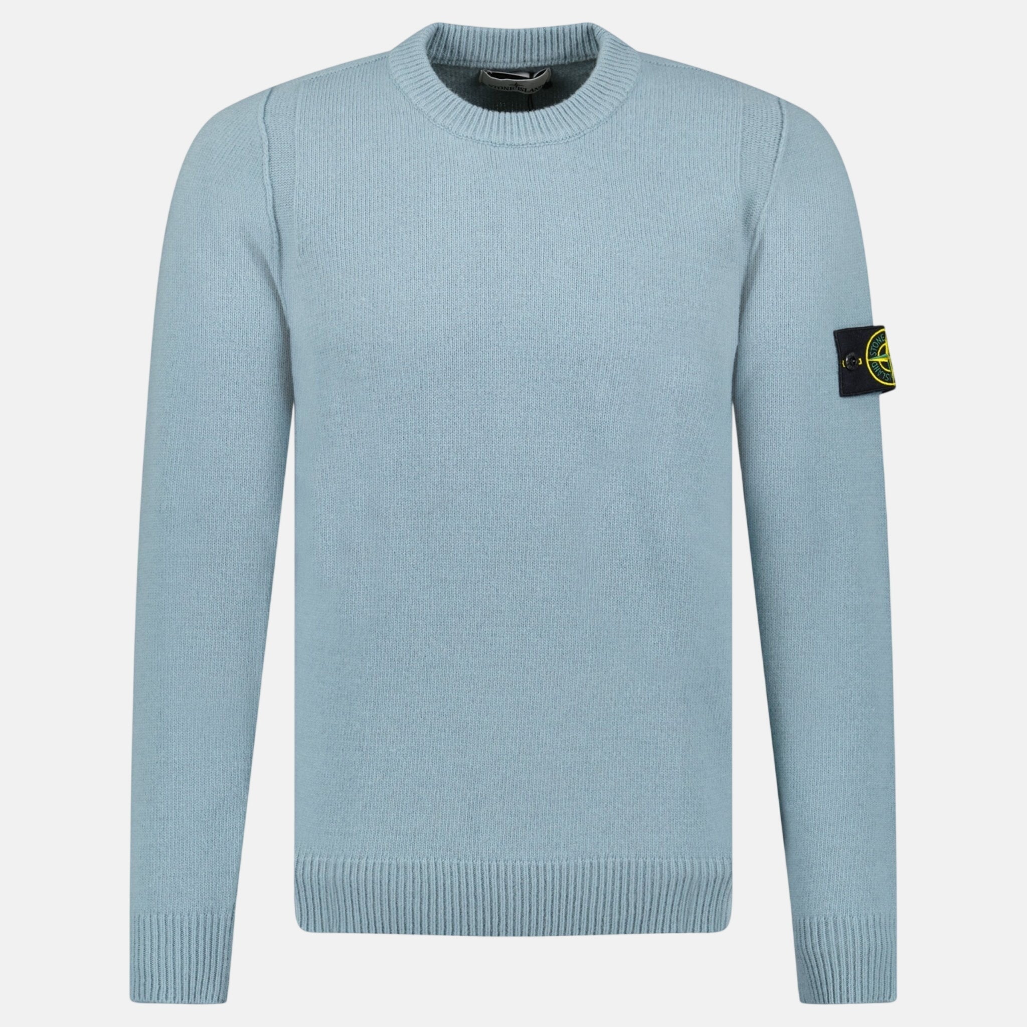 Stone Island Compass - Badge Knit Wool Jumper Green Grey | Studio DOS