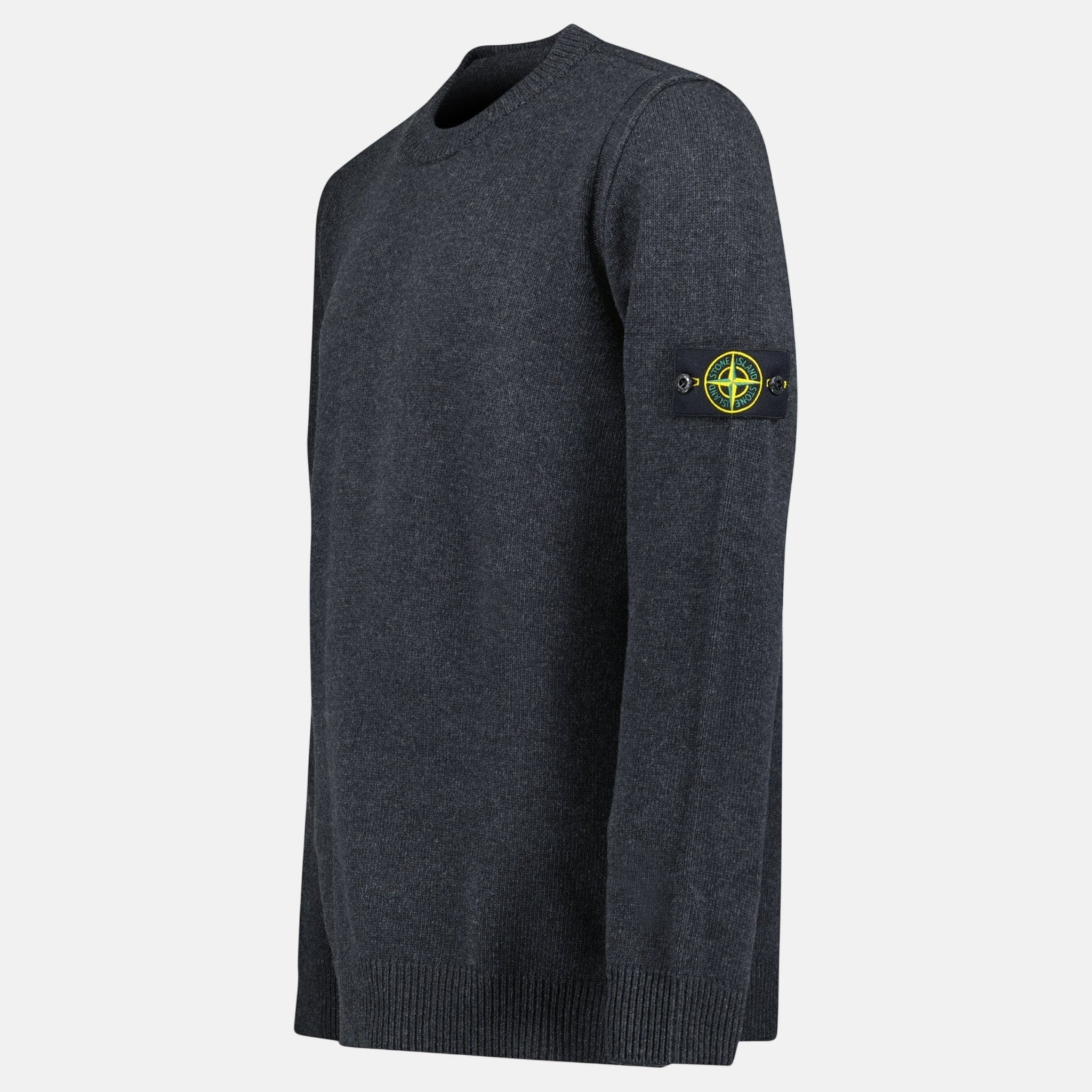 Stone Island Lambswool Crewneck Jumper Grey | Studio DOS