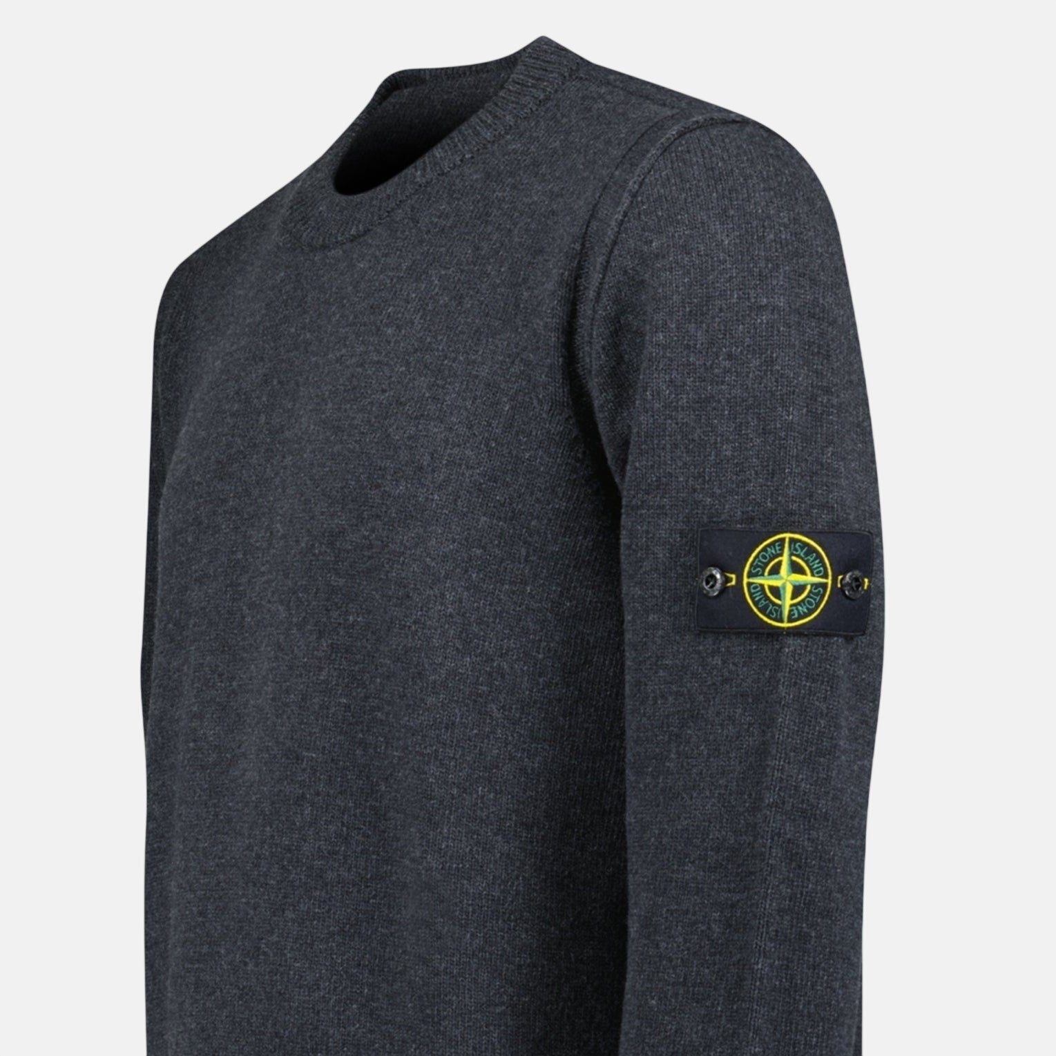 Stone Island Lambswool Crewneck Jumper Grey | Studio DOS