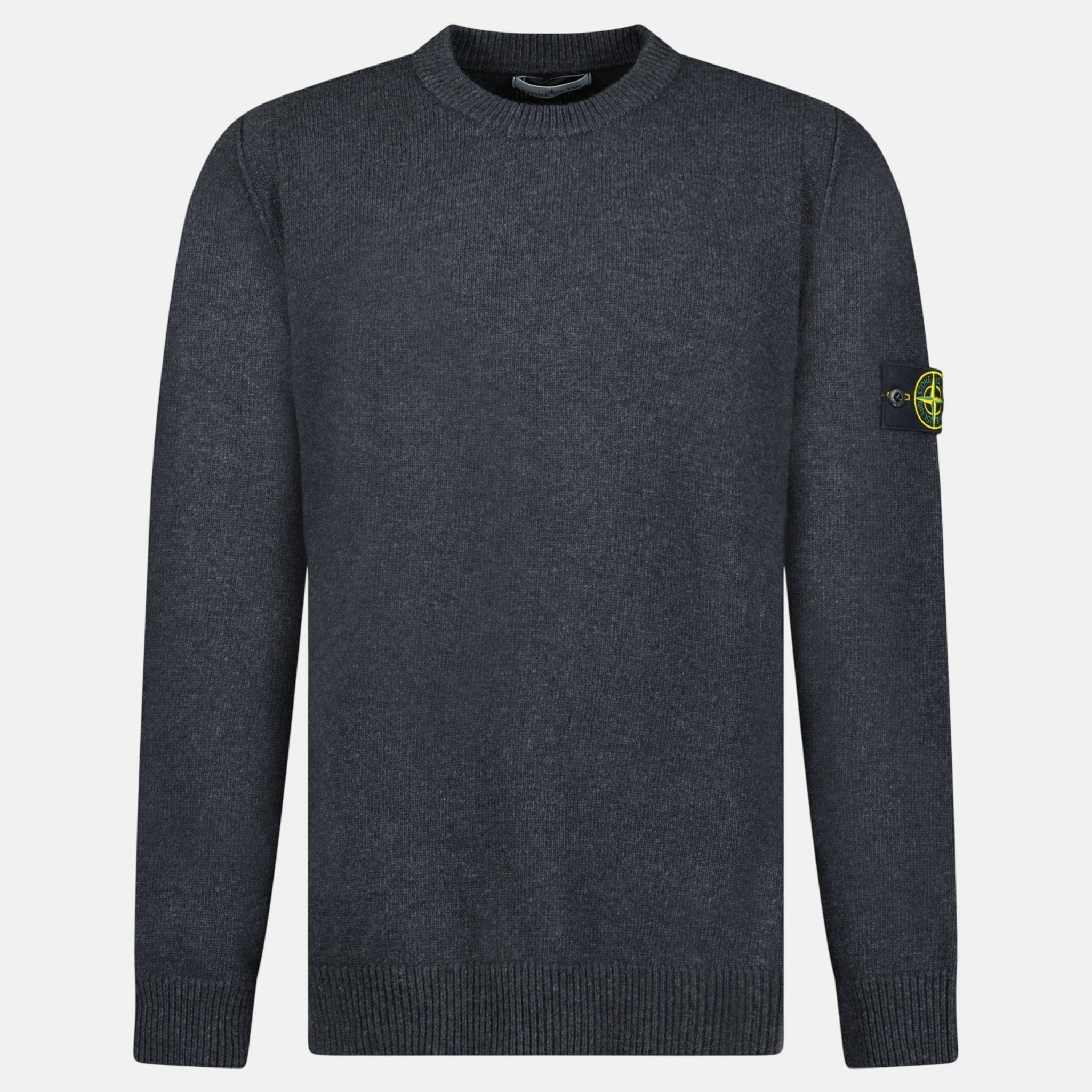 Stone Island Lambswool Crewneck Jumper Grey | Studio DOS