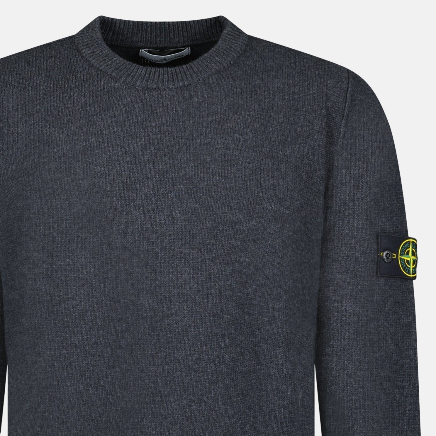 Stone Island Lambswool Crewneck Jumper Grey | Studio DOS