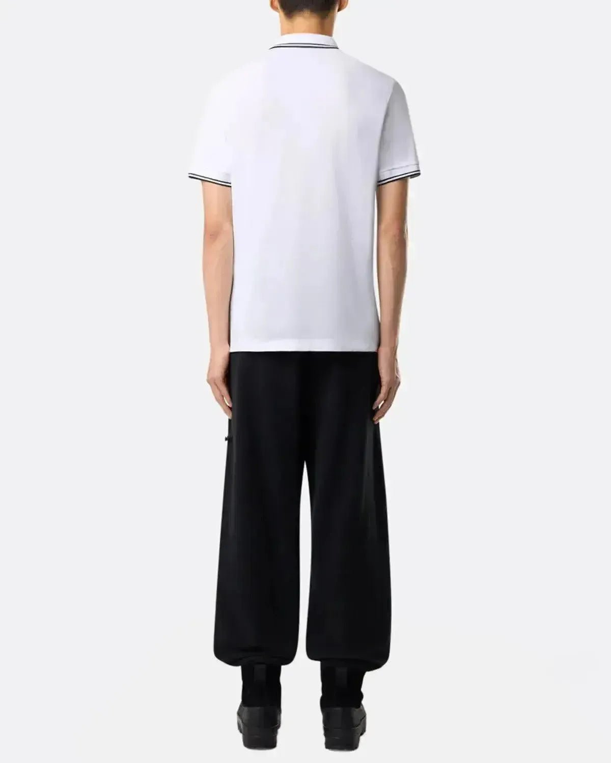 STONE ISLAND MENS 2200007 ORGANIC STRETCH COTTON TIPPED SLIM FIT POLO SHIRT WHITE | Studio DOS