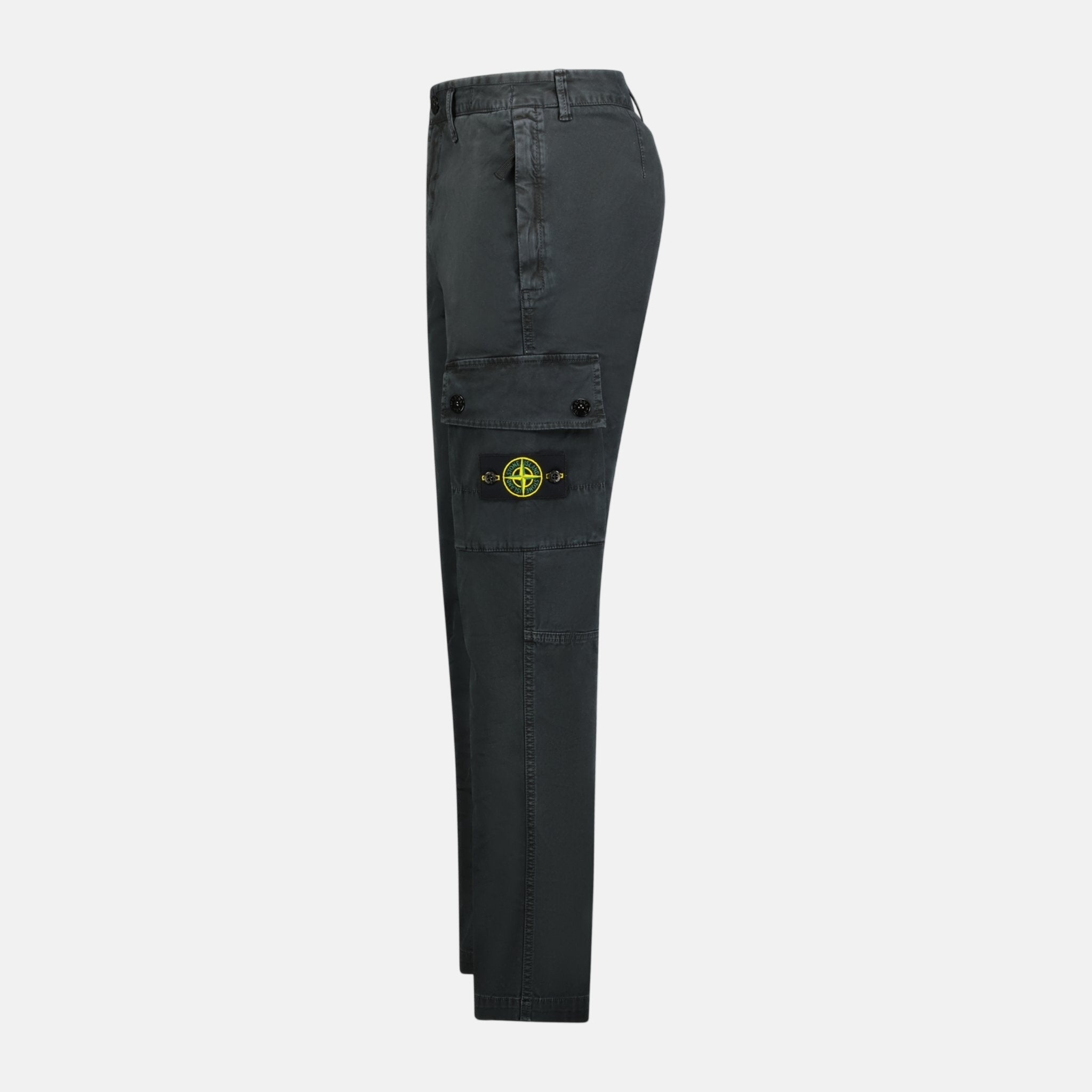 Stone Island Patch Cargo Trousers Black | Studio DOS