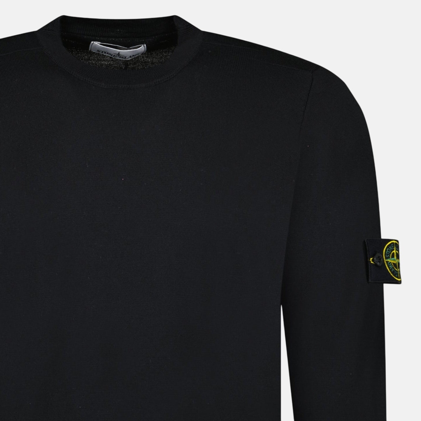 Stone Island Pure Light Wool Crewneck Black | Studio DOS