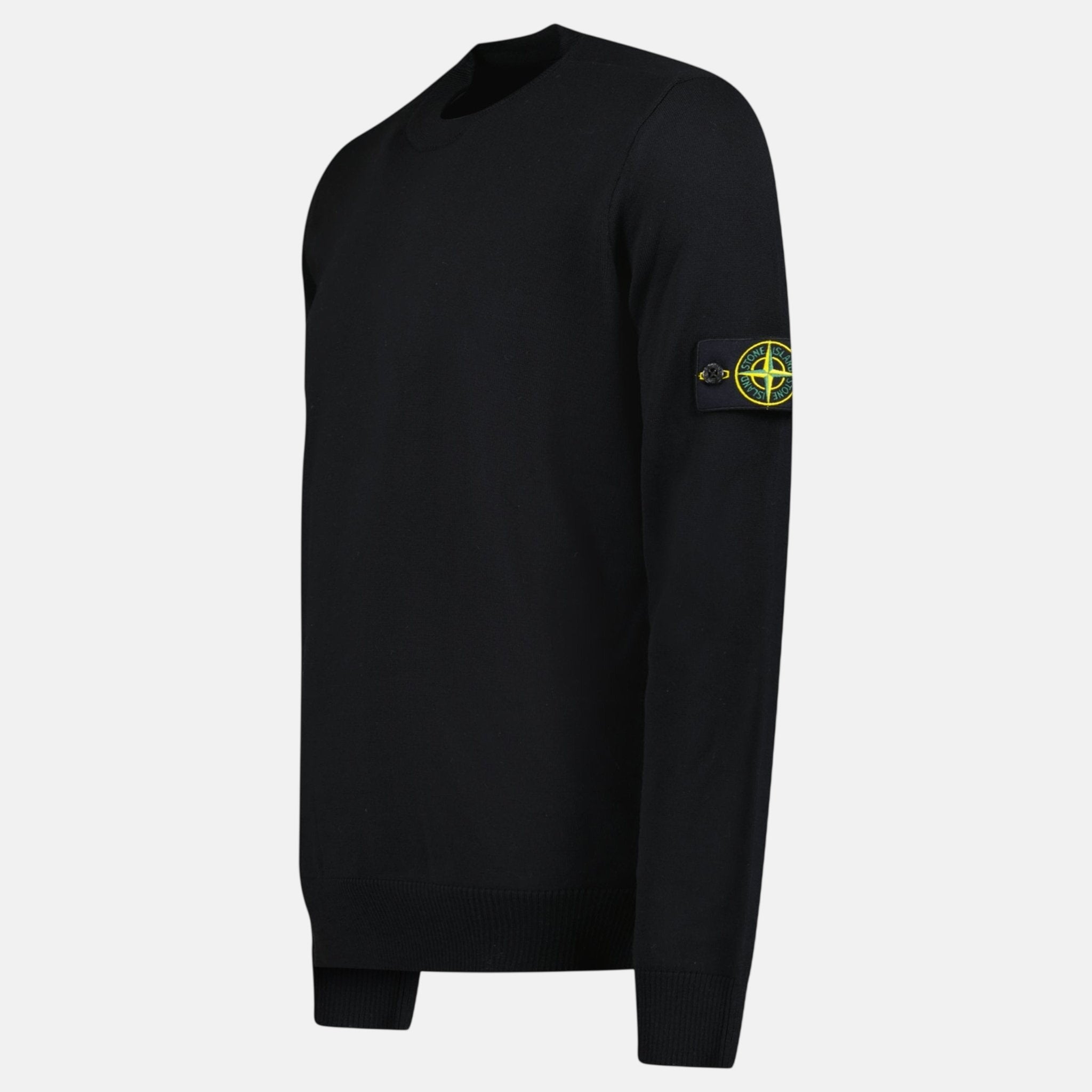 Stone Island Pure Light Wool Crewneck Black | Studio DOS