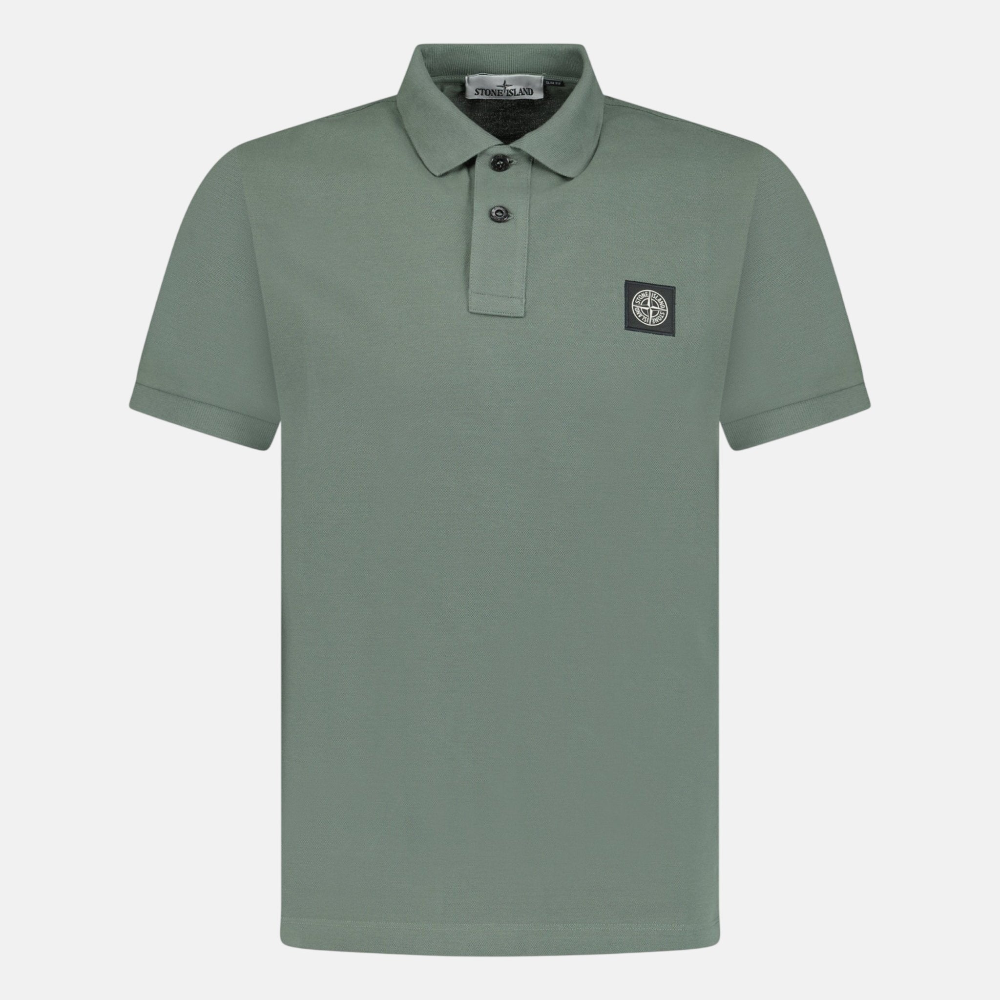 Stone Island Slim Fit Patch Polo Shirt Musk Green | Studio DOS