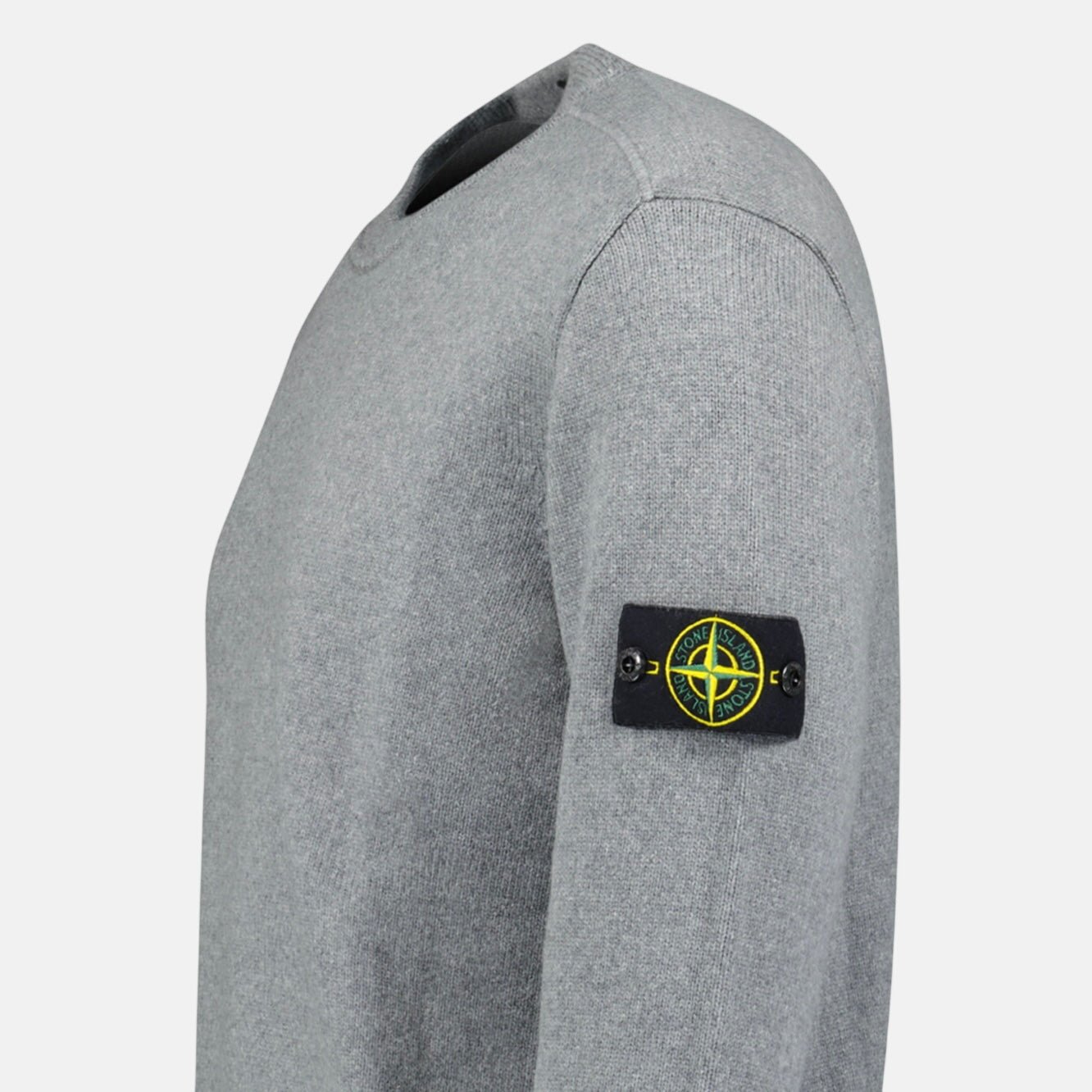 Stone Island Thick Knitted Compass - Badge Sweater Grey | Studio DOS