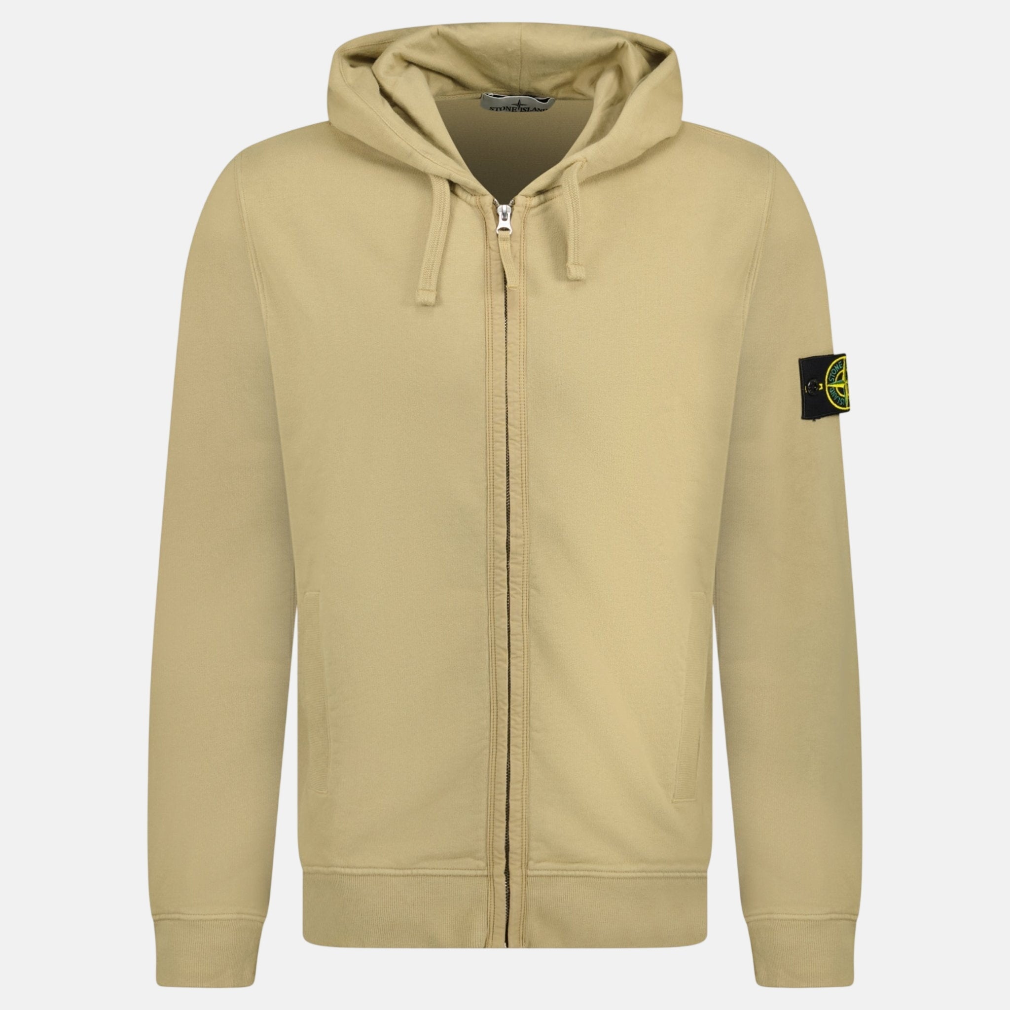 Stone Island Zip Hooded Sweatshirt Biscuit | Studio DOS