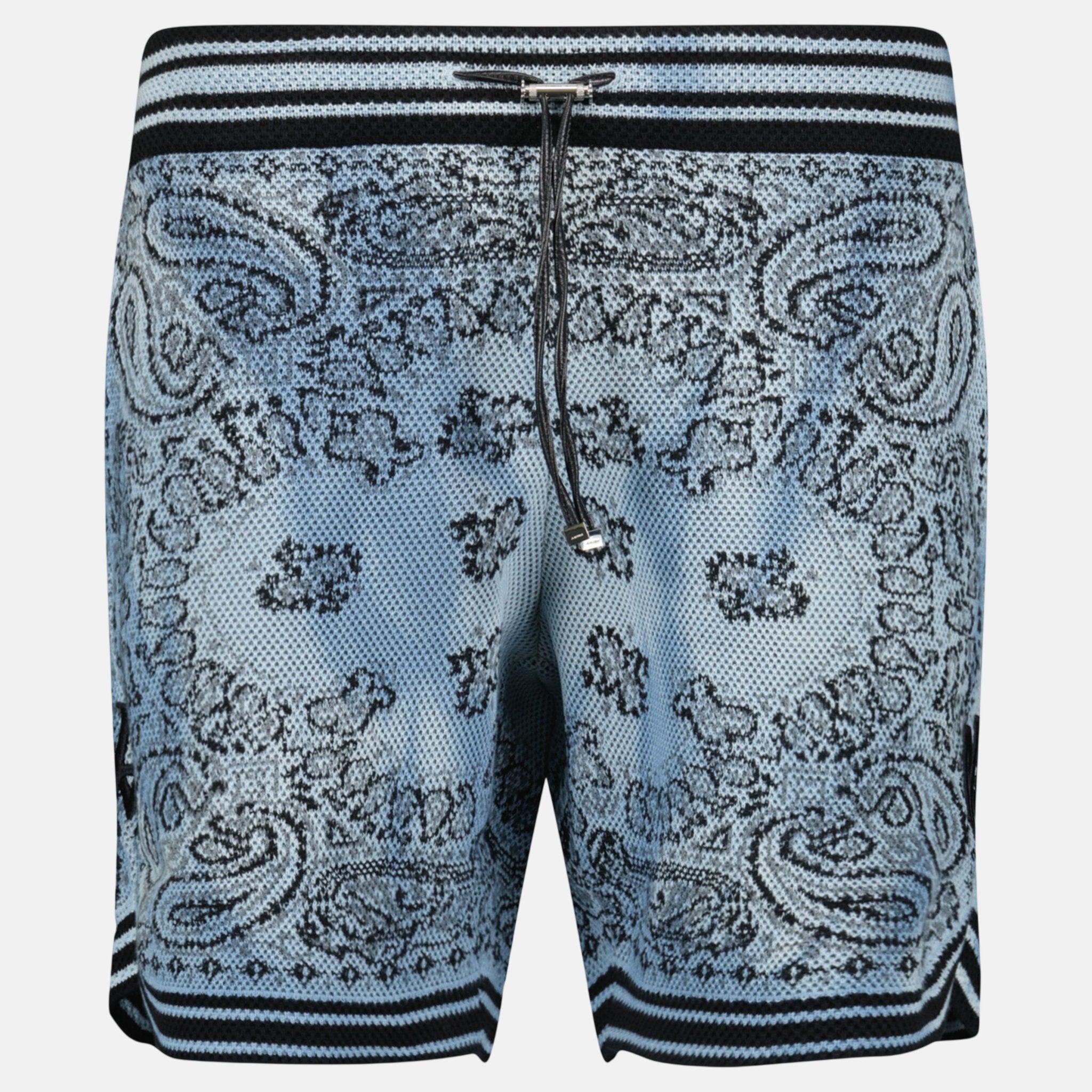 Amiri Bandana Knitted Basketball Shorts Blue | Studio DOS