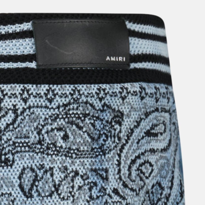 Amiri Bandana Knitted Basketball Shorts Blue | Studio DOS