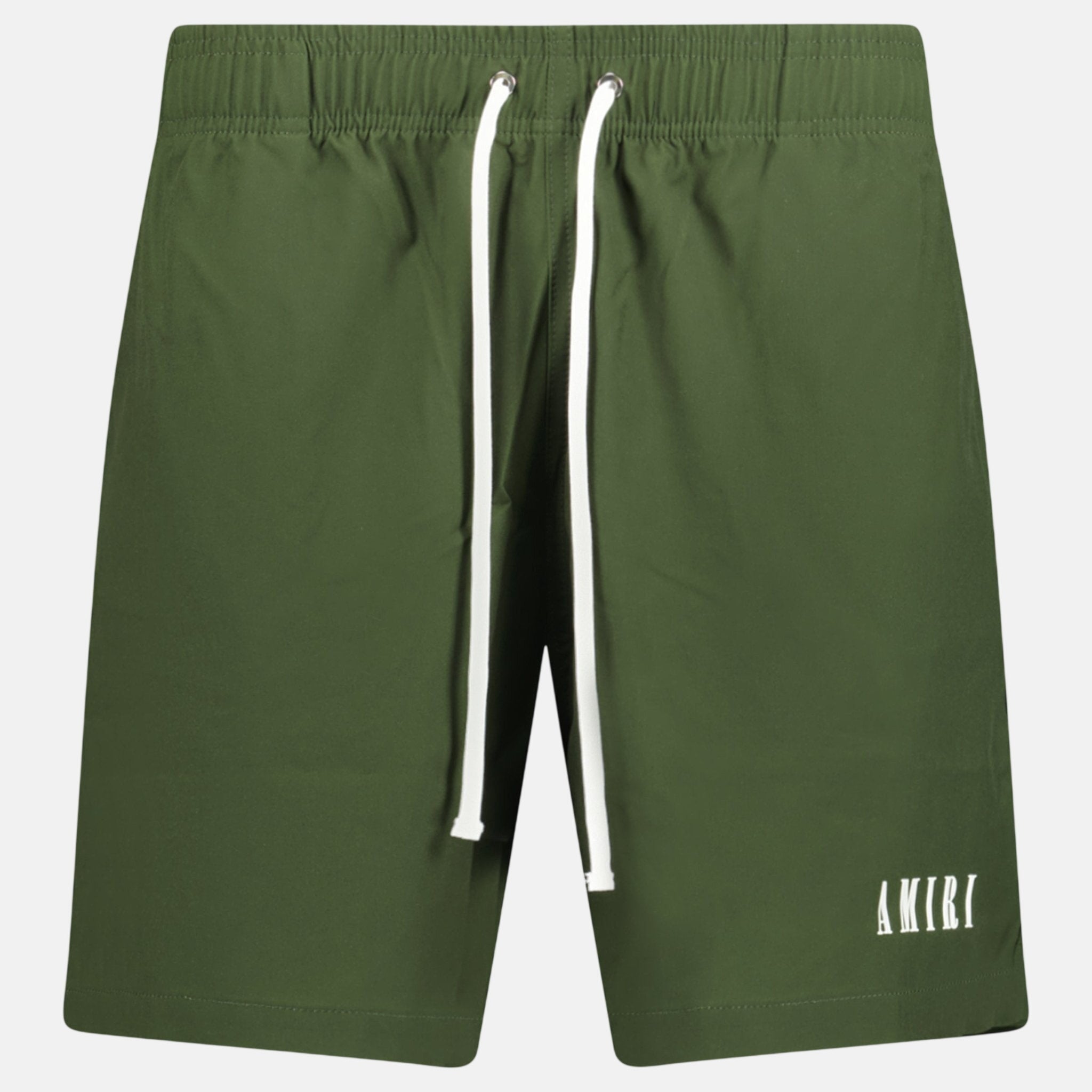 Amiri Core Logo Drawstring Swim Shorts Olive Green | Studio DOS