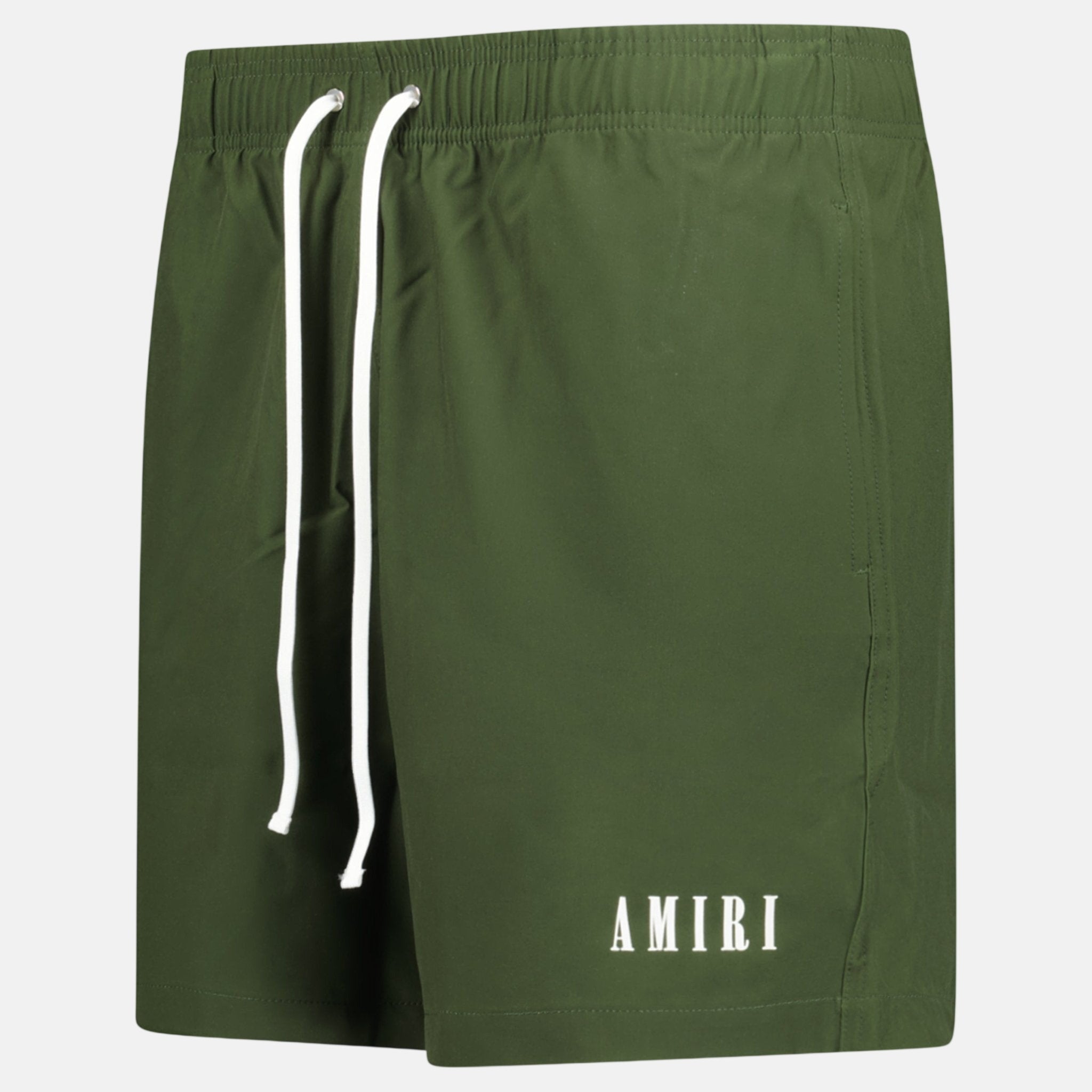 Amiri Core Logo Drawstring Swim Shorts Olive Green | Studio DOS