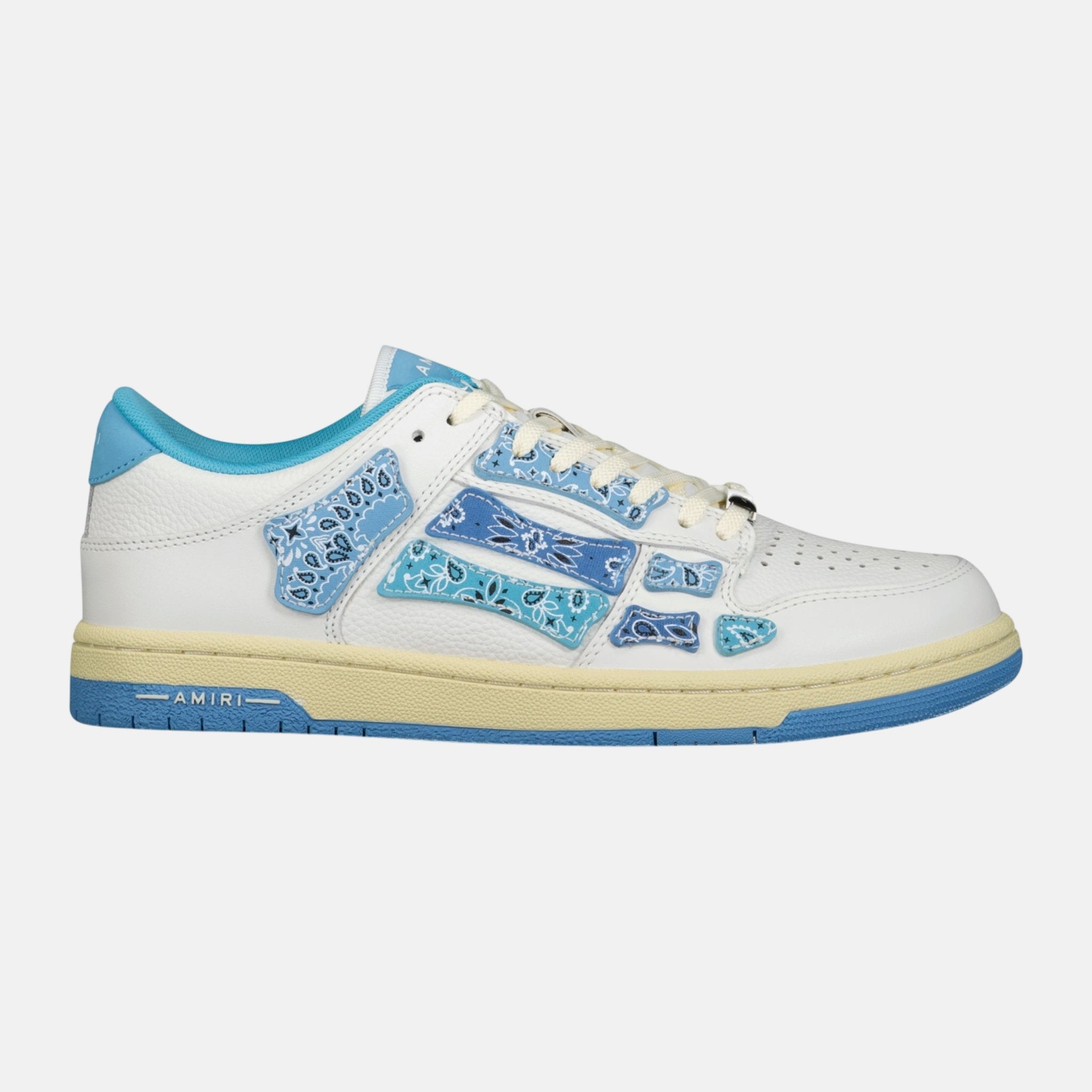 Amiri Skeleton Low Top Bandana Trainers Blue | Studio DOS