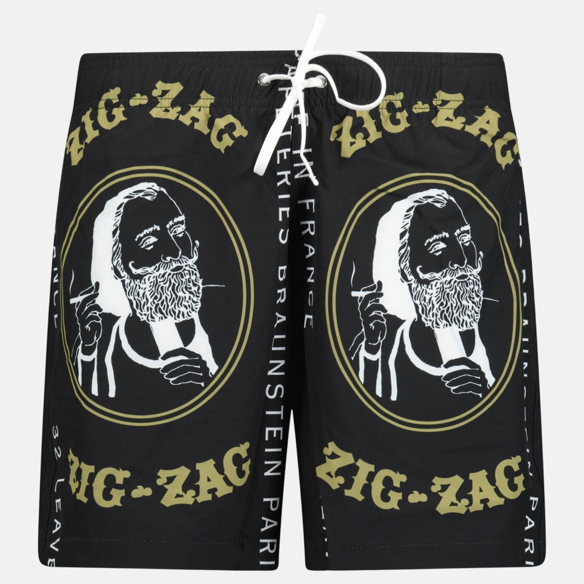 Amiri Zig Zag Drawstring Swim Shorts Black | Studio DOS