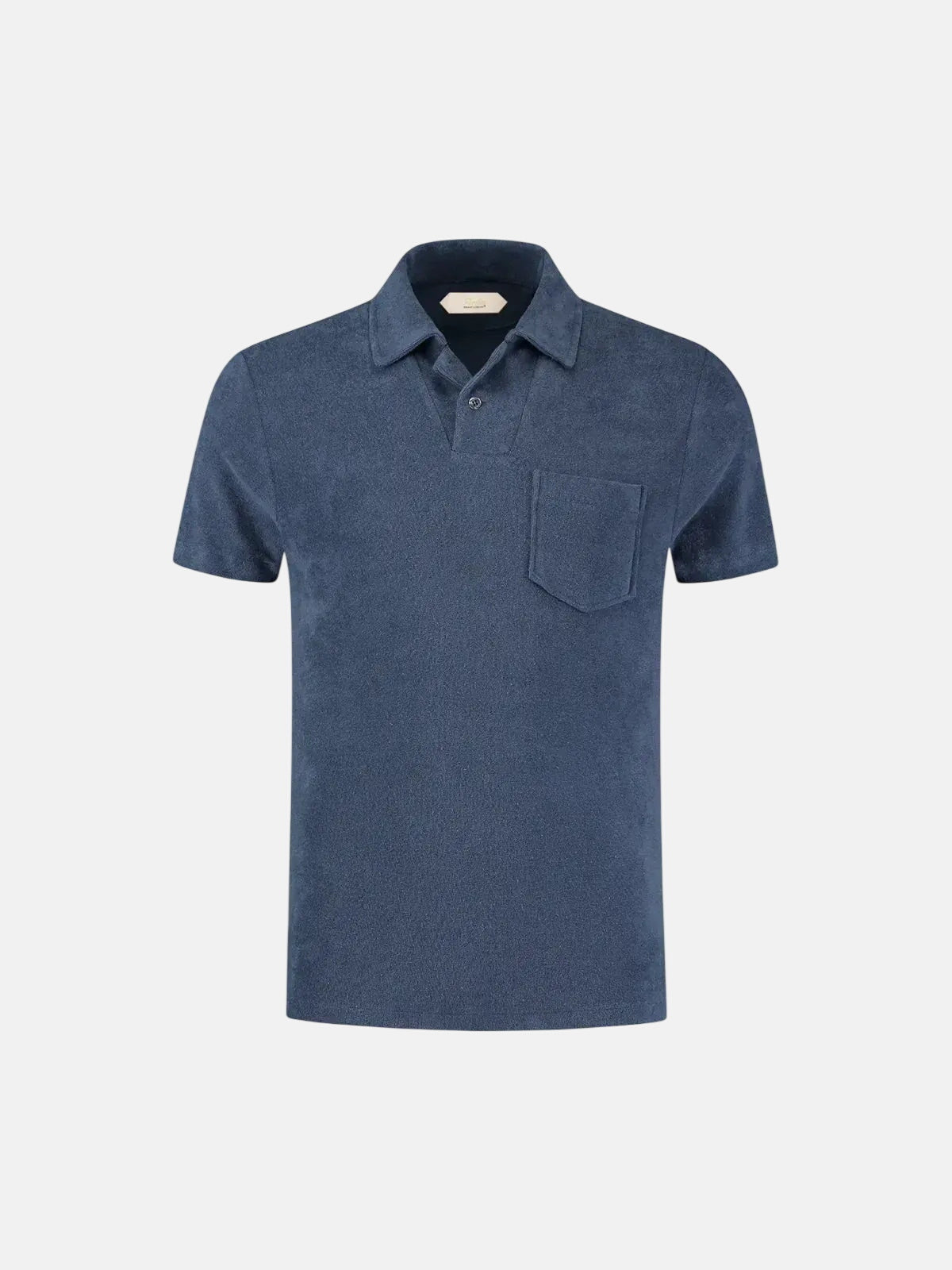 AURELIEN TERRY POLO SHIRT 2 MID BLUE | Studio DOS