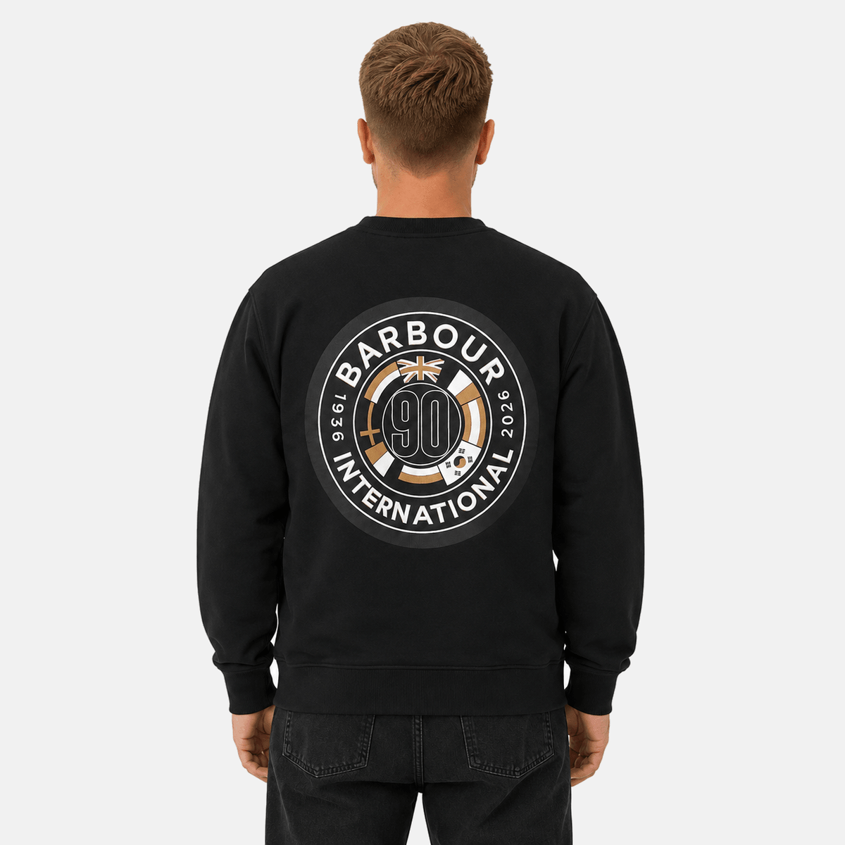 Barbour International 90th Anniversary Graphic Sweatshirt Black | Studio DOS