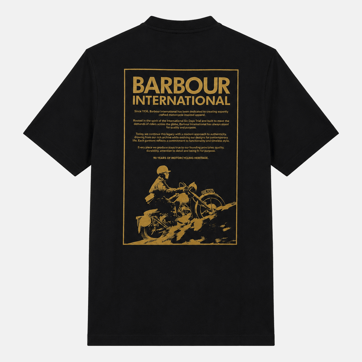 Barbour International 90th Anniversary Graphic T-Shirt Black | Studio DOS