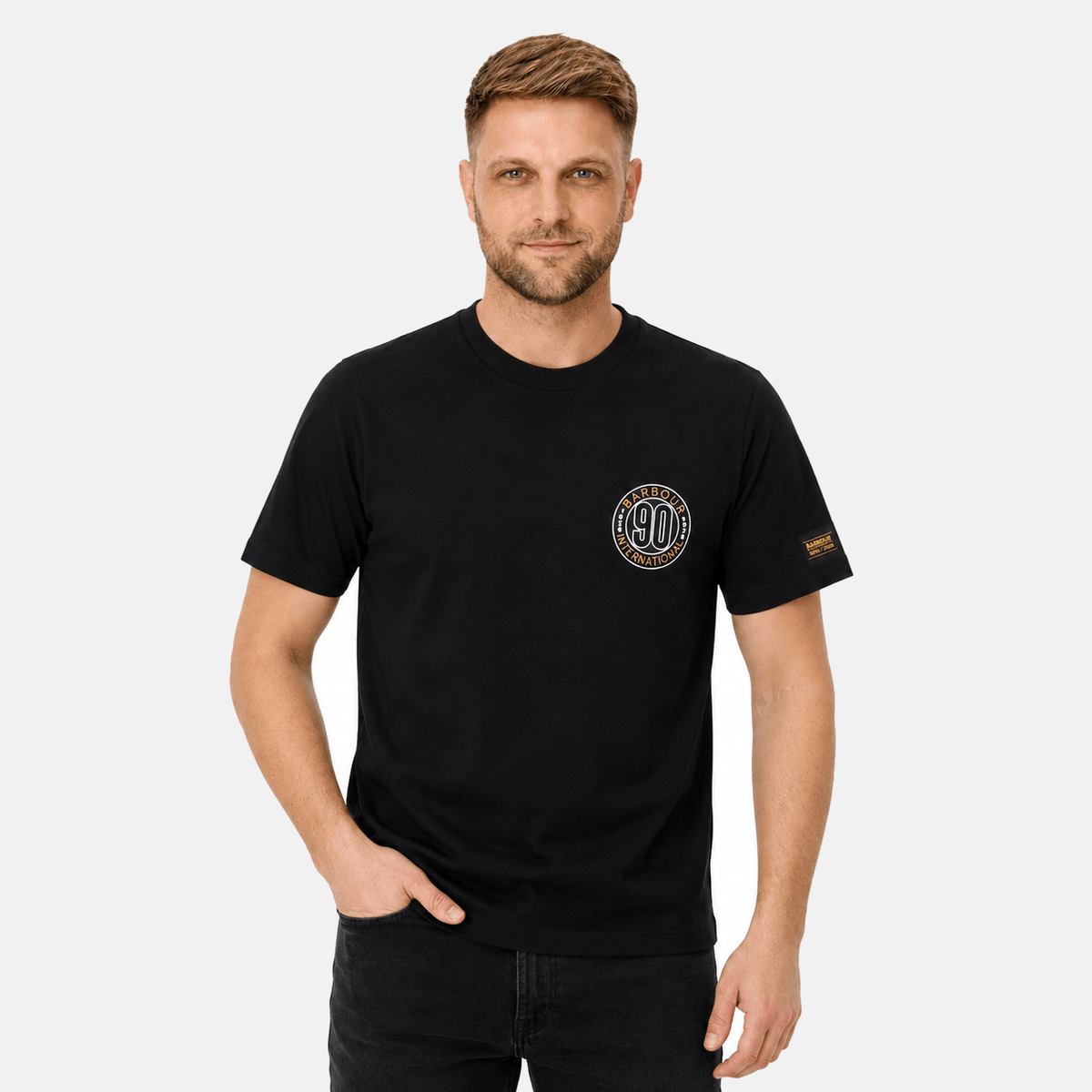 Barbour International 90th Anniversary Graphic T-Shirt Black | Studio DOS