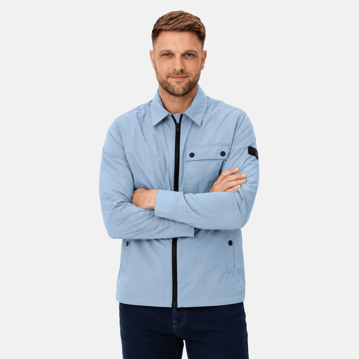 Barbour International Inline Overshirt Powder Blue | Studio DOS
