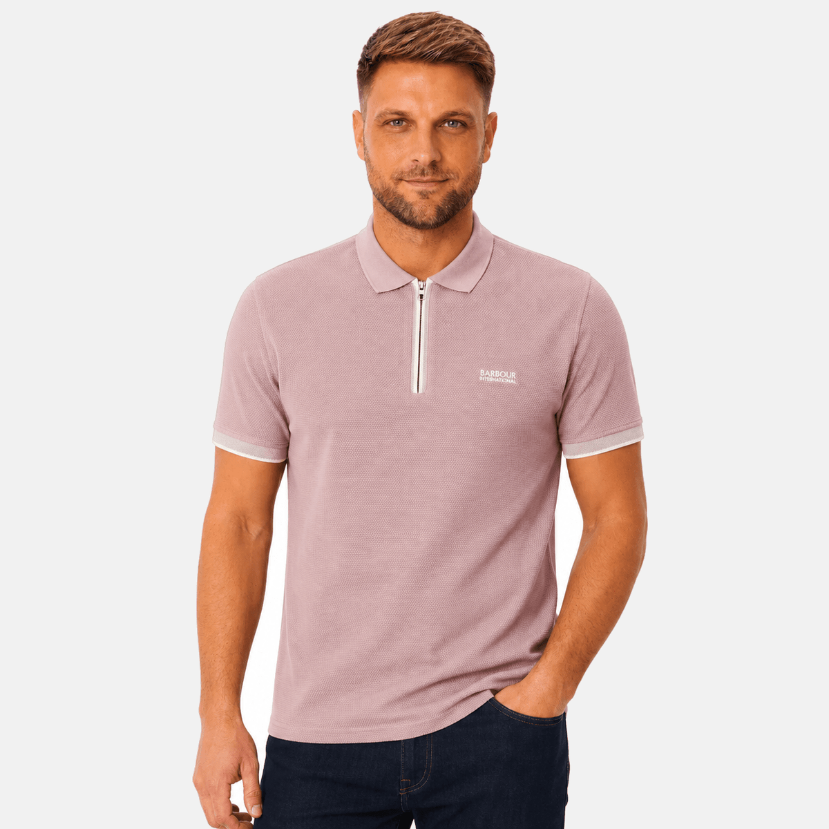Barbour International Swinford Polo Shirt Woodrose | Studio DOS