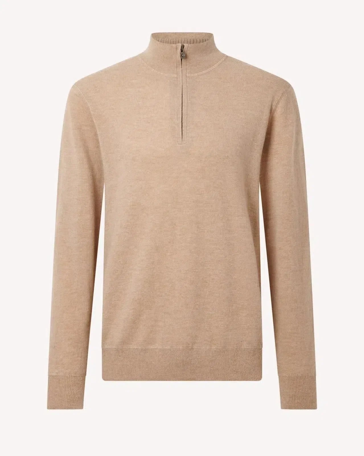 Bernard Weatherill 1/4 Zip Knit Camel | Studio DOS