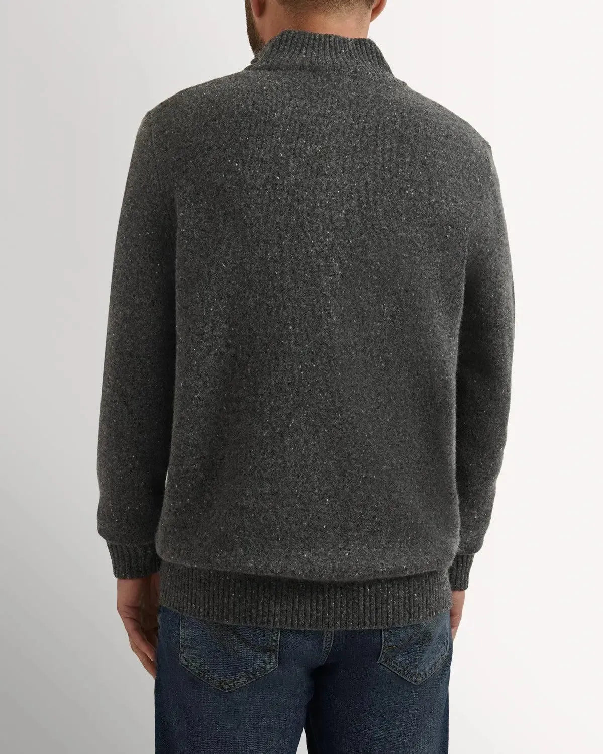 Bernard Weatherill 1/4 Zip Knit Melange Neps Grey | Studio DOS