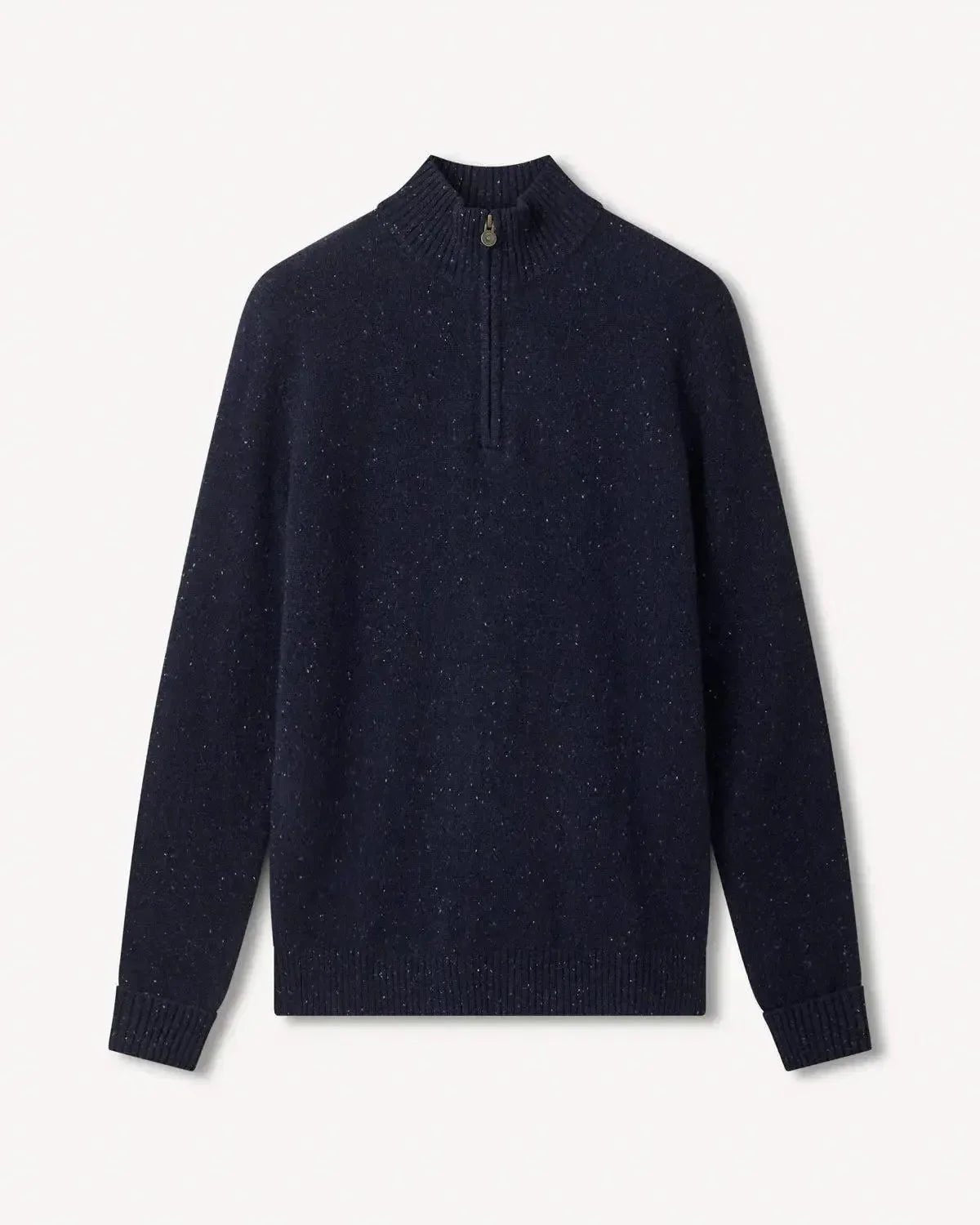 Bernard Weatherill 1/4 Zip Knit Melange Neps Navy Flec | Studio DOS