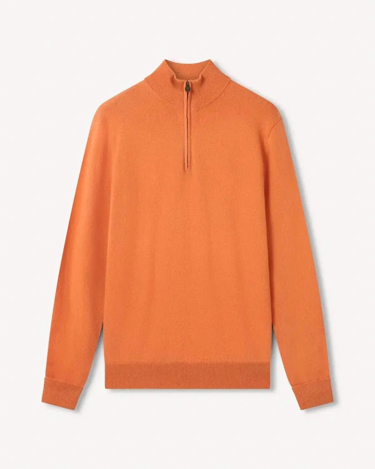 Bernard Weatherill Cashmere Mix 1/4 Zip Knit Burnt Orange | Studio DOS