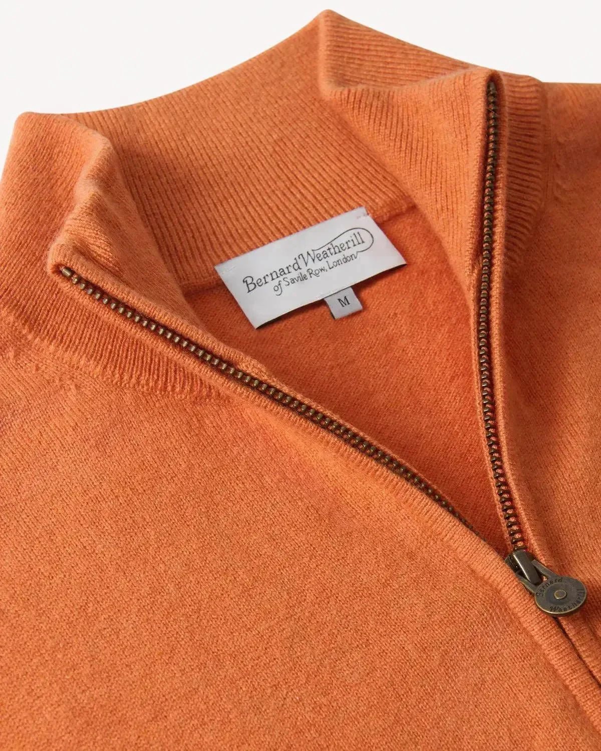 Bernard Weatherill Cashmere Mix 1/4 Zip Knit Burnt Orange | Studio DOS
