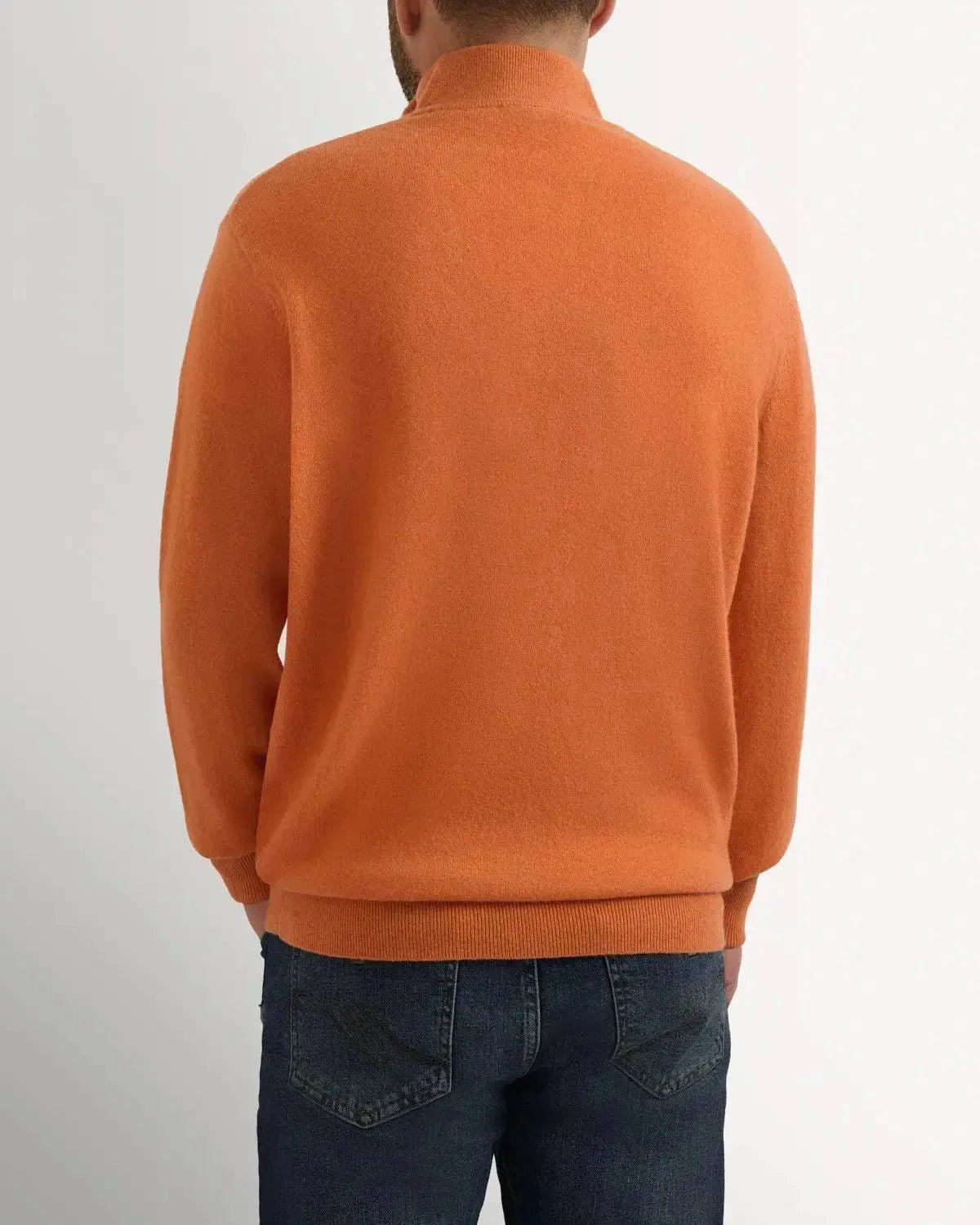 Bernard Weatherill Cashmere Mix 1/4 Zip Knit Burnt Orange | Studio DOS