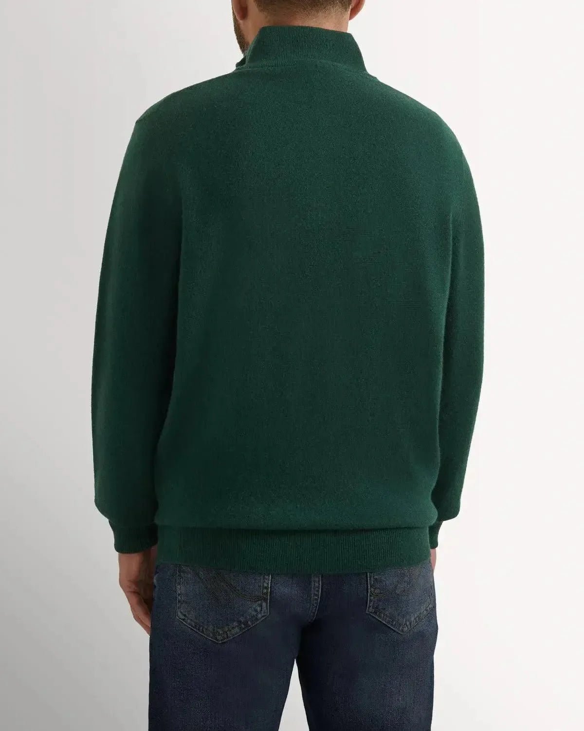 Bernard Weatherill Cashmere Mix 1/4 Zip Knit Forest | Studio DOS