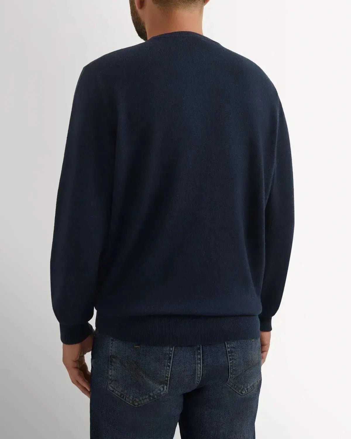 Bernard Weatherill Cashmere Mix Crew Neck Knit Navy | Studio DOS