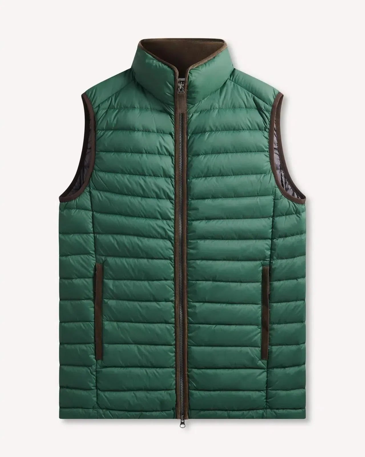 Bernard Weatherill Contrast Trim Quilted Gilet Thyme Green | Studio DOS