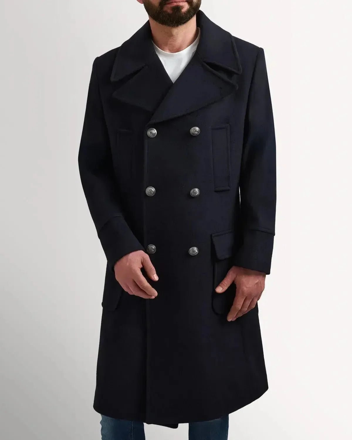 Bernard Weatherill DB Peacoat 3/4 Length Coat Navy | Studio DOS