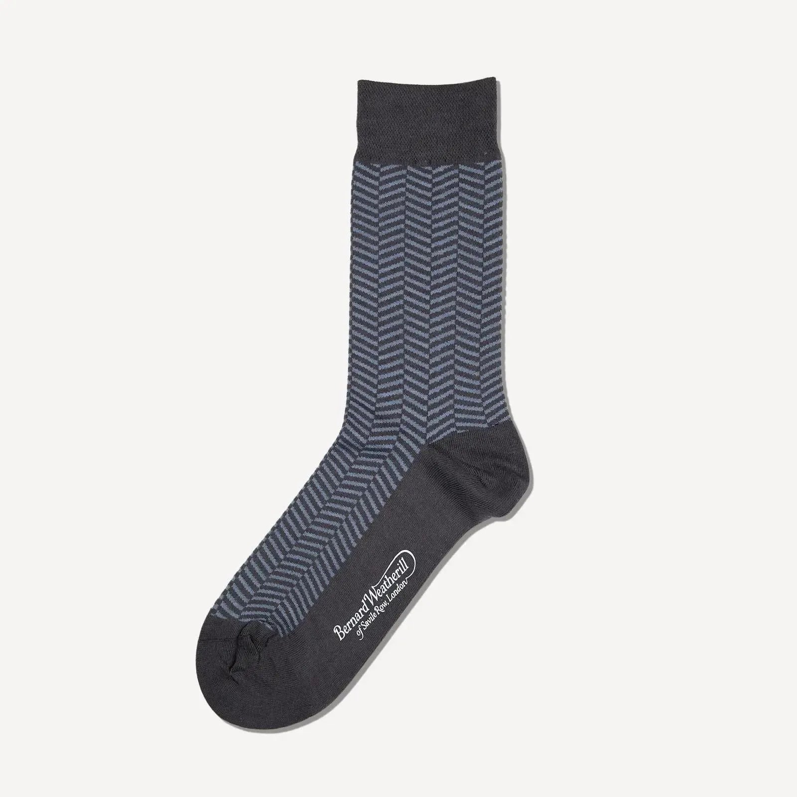 Bernard Weatherill Herringbone Socks Gunmetal Grey | Studio DOS