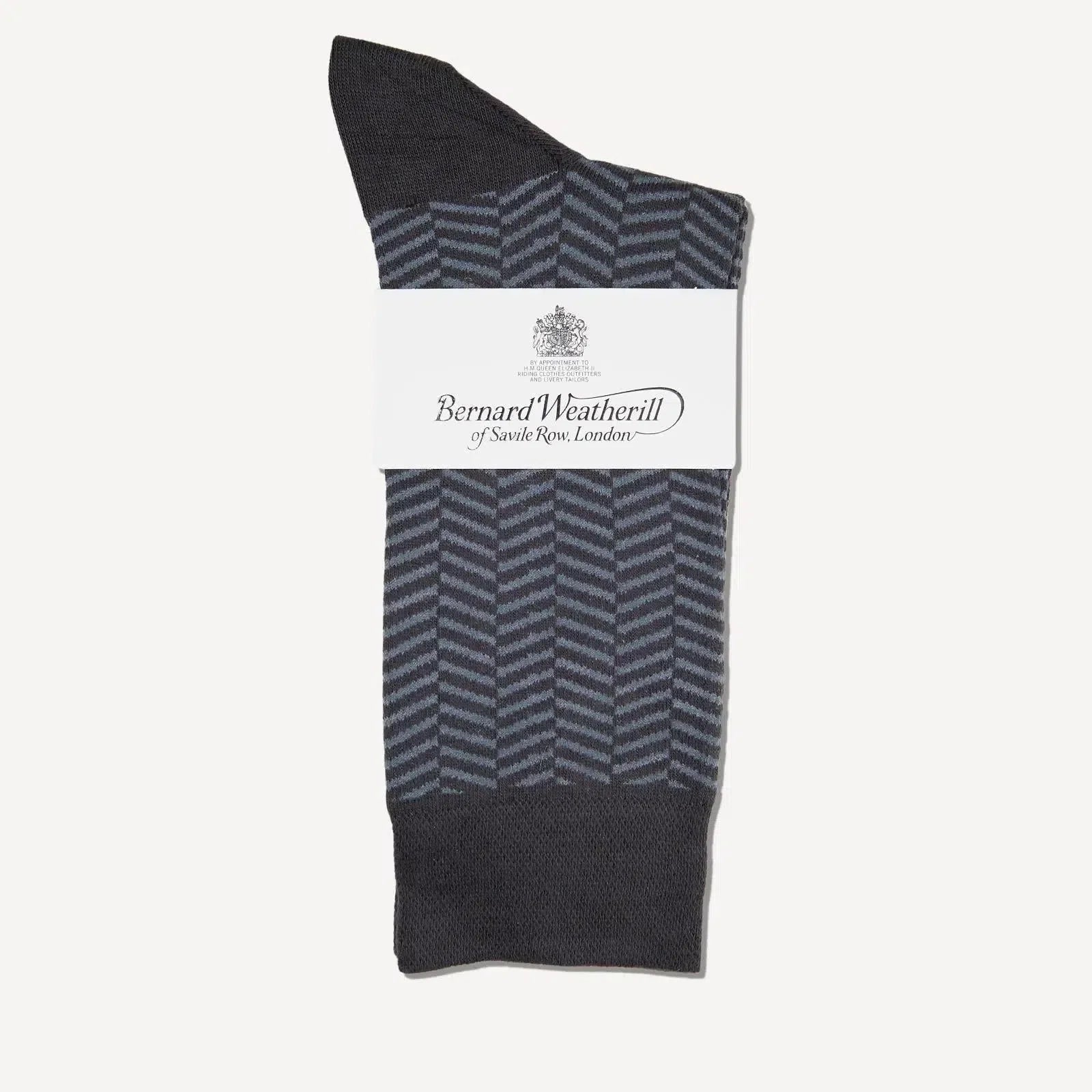 Bernard Weatherill Herringbone Socks Gunmetal Grey | Studio DOS