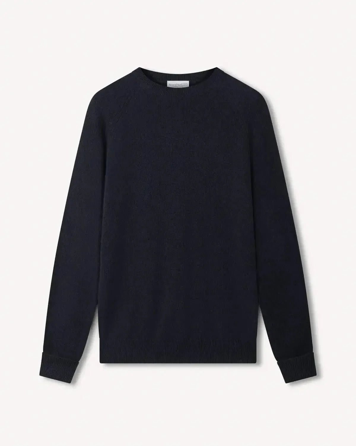 Bernard Weatherill Lambswool Plain Crew Neck Knit Navy | Studio DOS