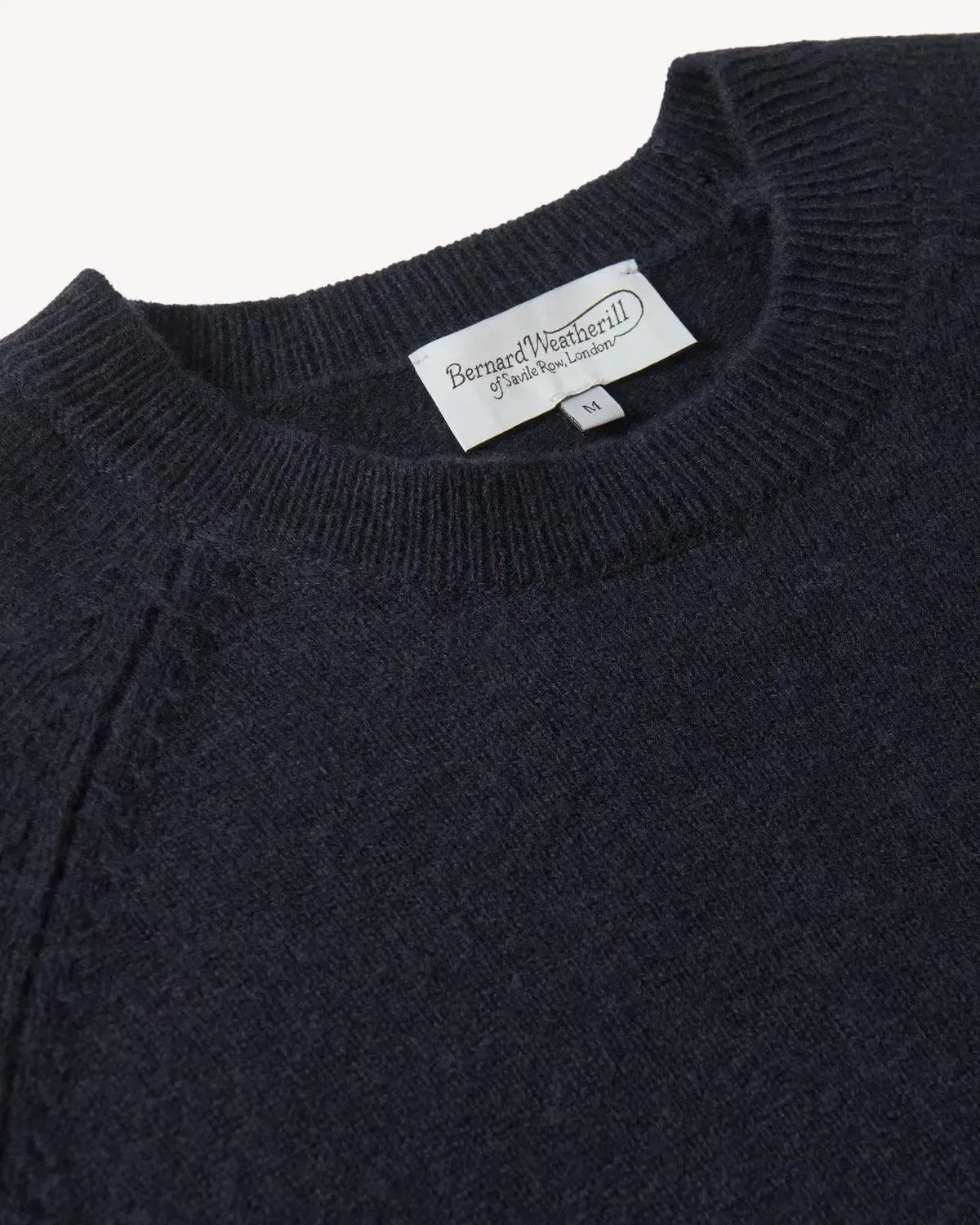 Bernard Weatherill Lambswool Plain Crew Neck Knit Navy | Studio DOS