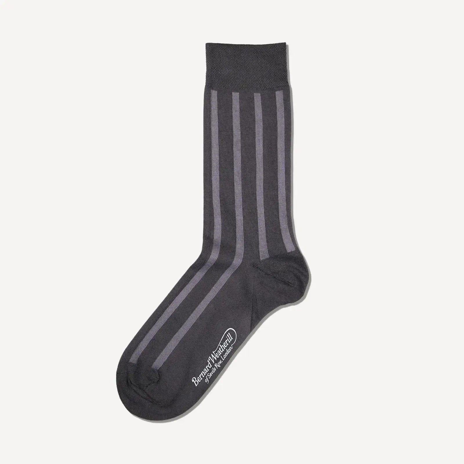 Bernard Weatherill Large Stripe Socks Gunmetal Grey | Studio DOS