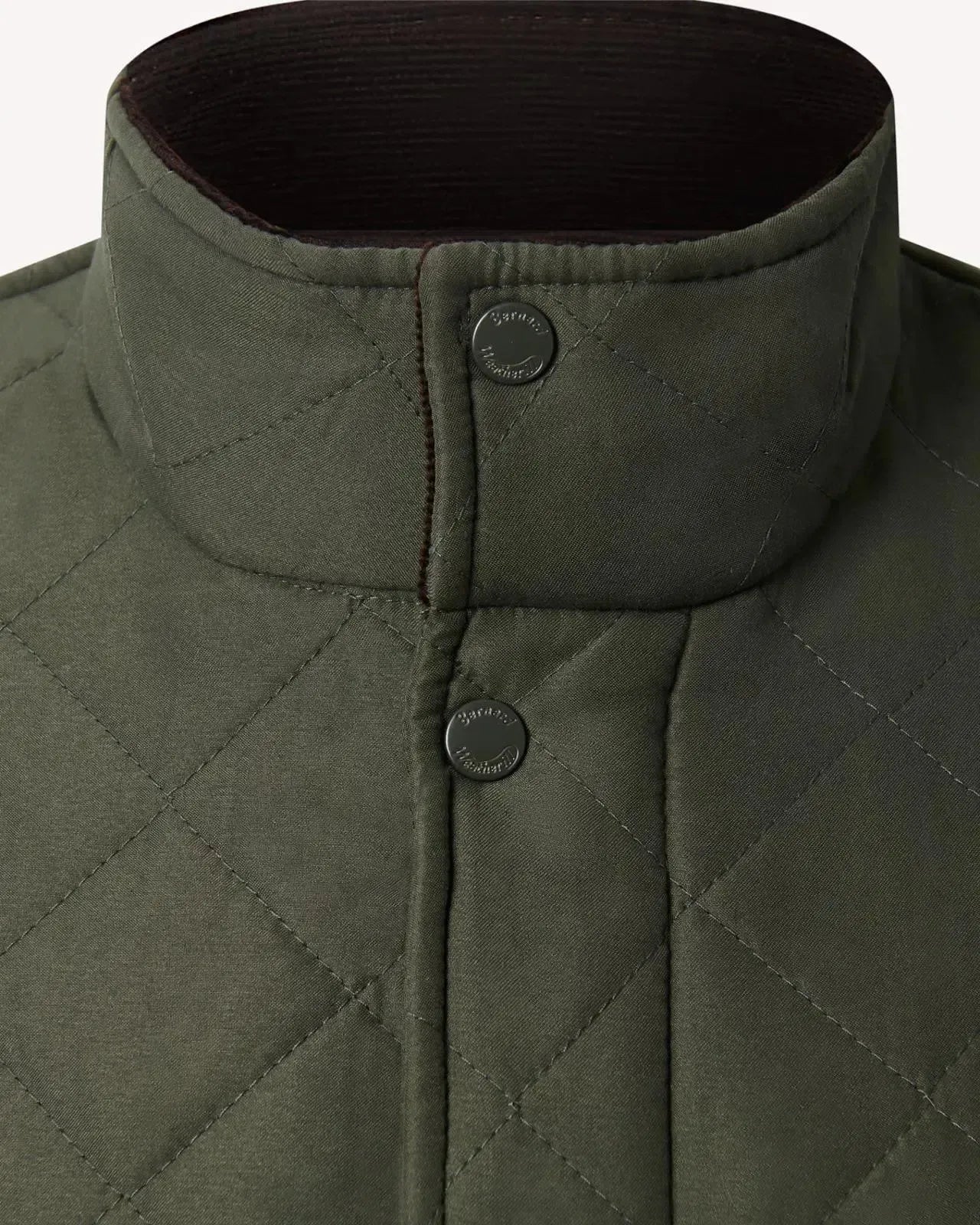 Bernard Weatherill Stand Collar Padded Jacket Khaki Green | Studio DOS