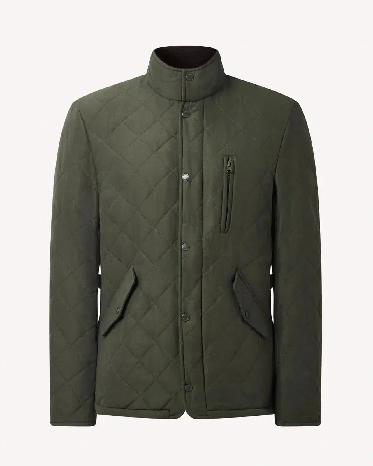 Bernard Weatherill Stand Collar Padded Jacket Khaki Green | Studio DOS