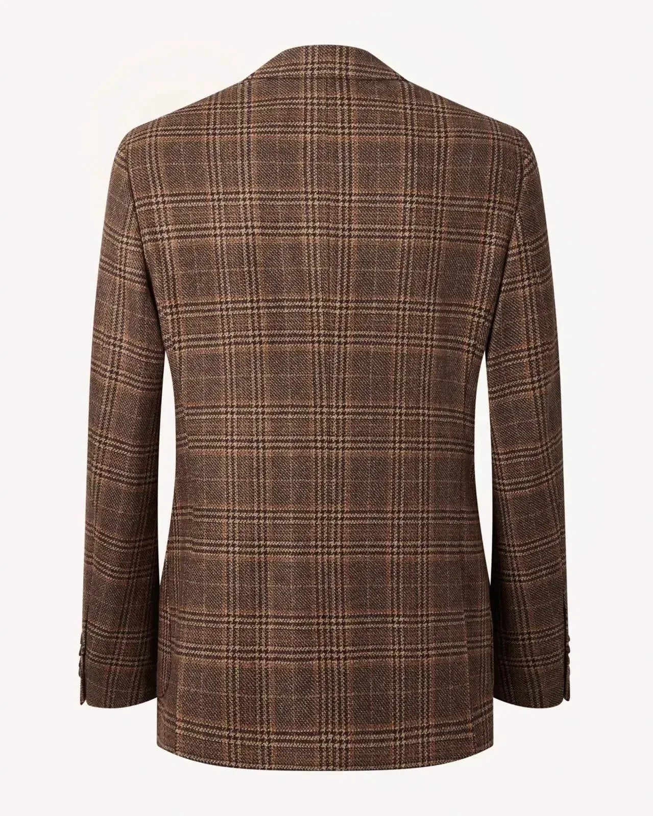 Bernard Weatherill Two Button Window Check Wool Jacket Brown | Studio DOS