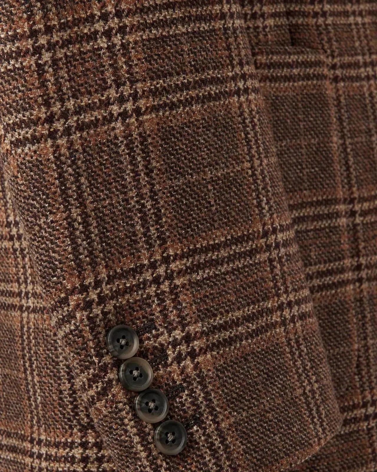 Bernard Weatherill Two Button Window Check Wool Jacket Brown | Studio DOS