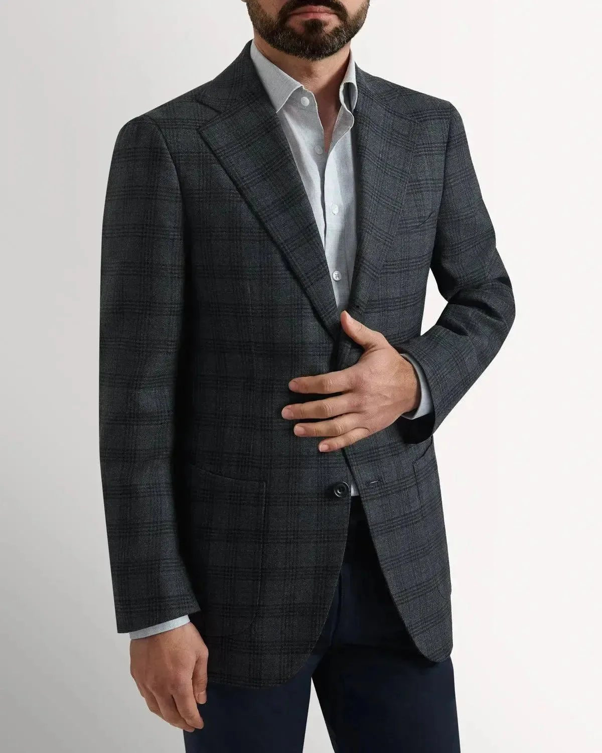 Bernard Weatherill Wool Win Check Jacket Grey | Studio DOS