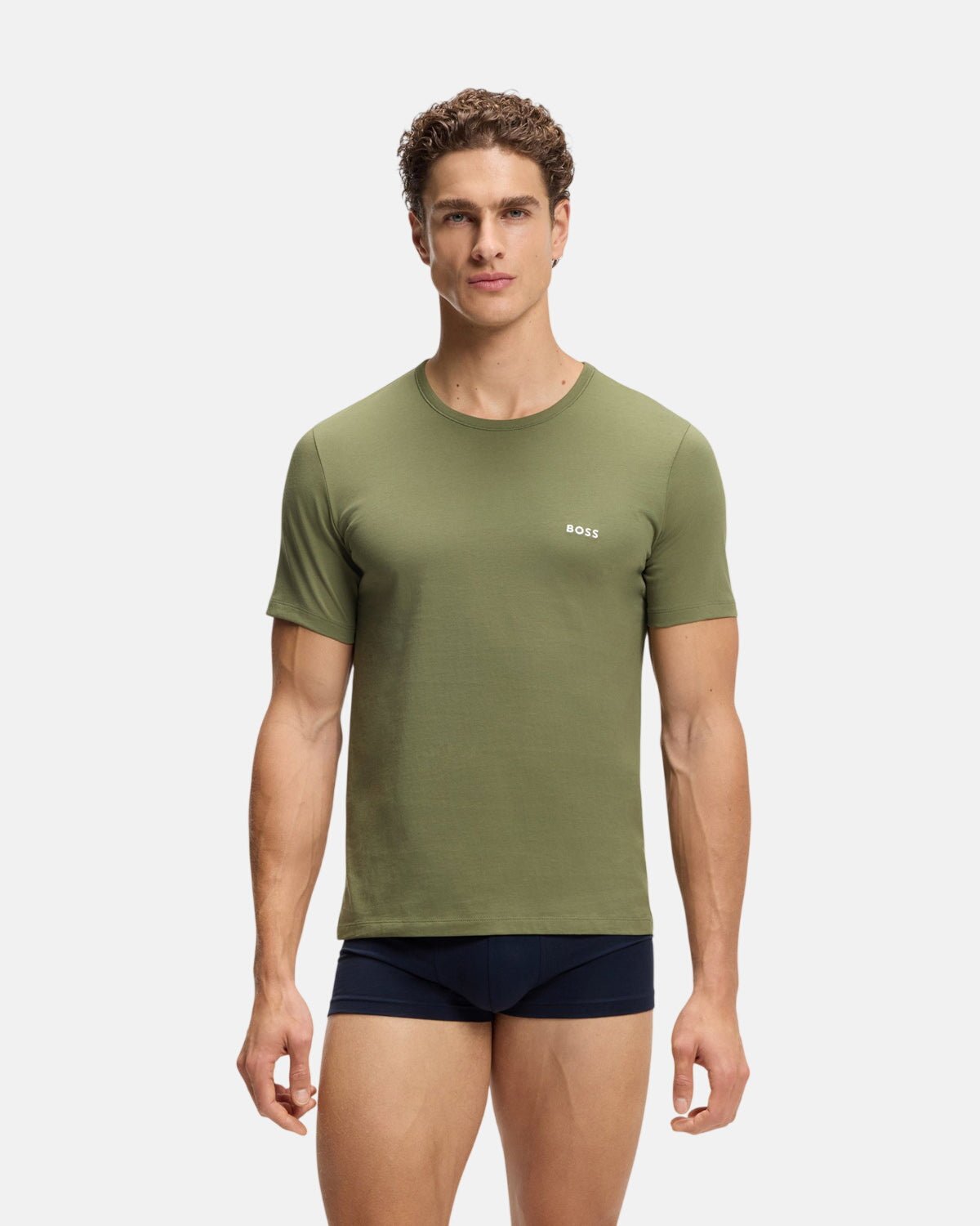 BOSS 3-PACK COTTON T-SHIRTS GREEN NAVY BLUE | Studio DOS