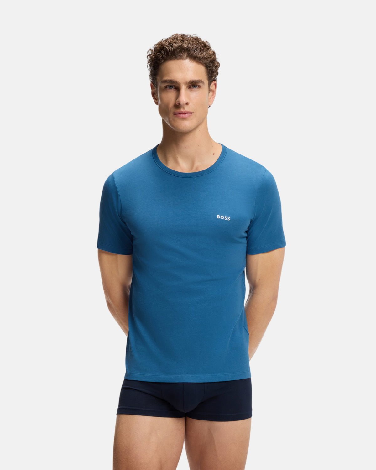 BOSS 3-PACK COTTON T-SHIRTS GREEN NAVY BLUE | Studio DOS