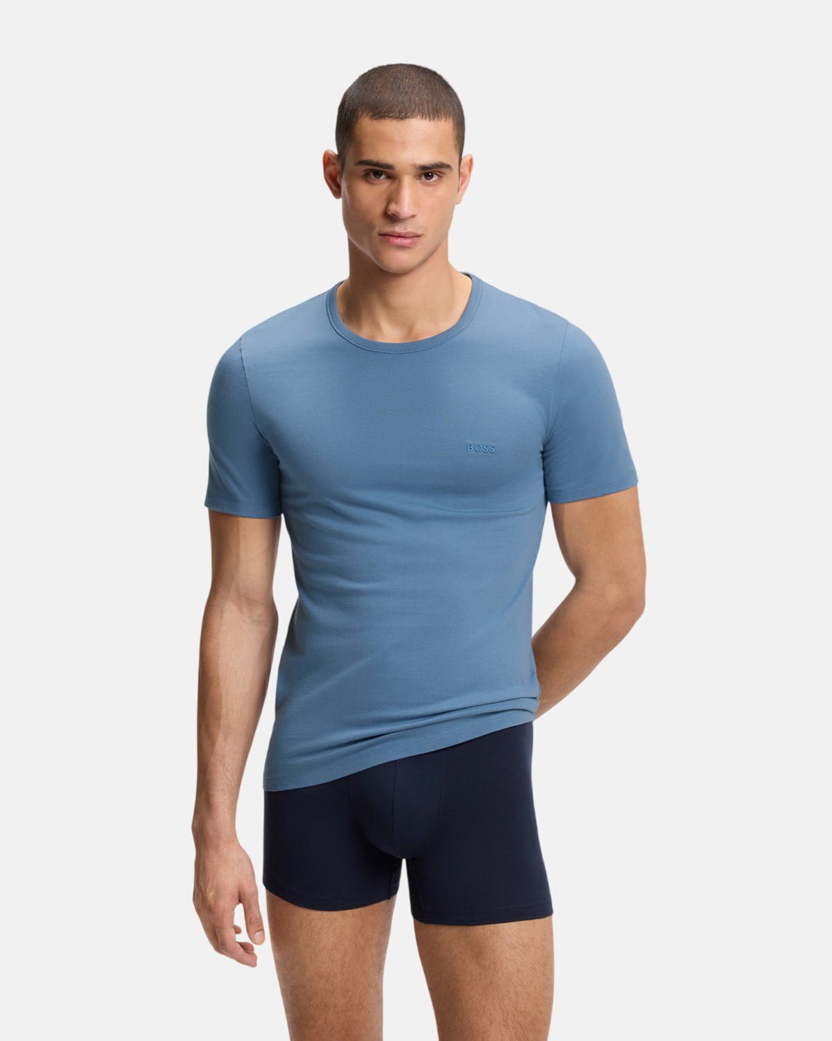 BOSS 3-PACK COTTON T-SHIRTS SKY NAVY BLUE | Studio DOS